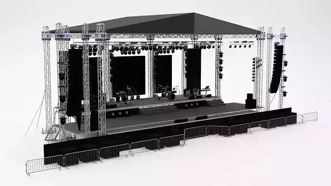 Detailed Equipped Festival Stage