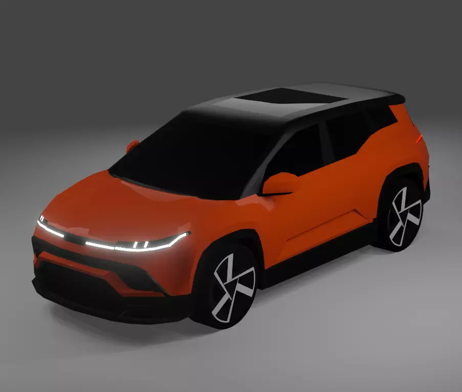 Fisker Ocean  Low-poly 3D model_0