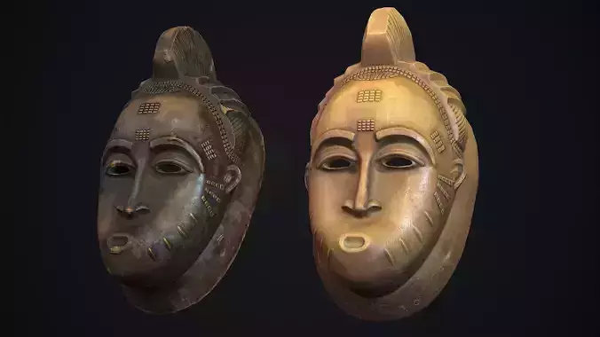 African mask 2 Low-poly 3D model