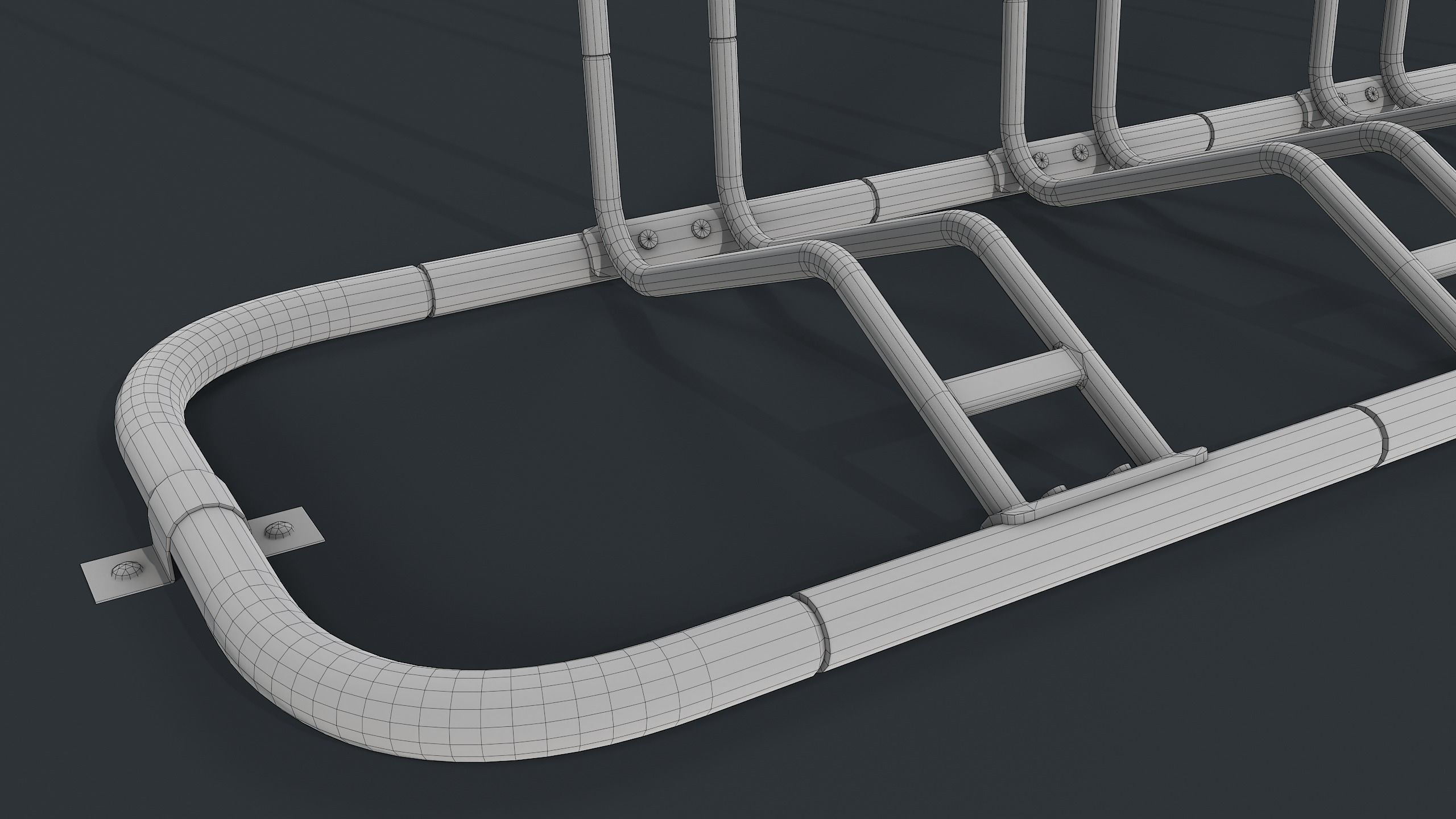 Bike Rack 8 PBR Game Ready Low-poly 3D model_22