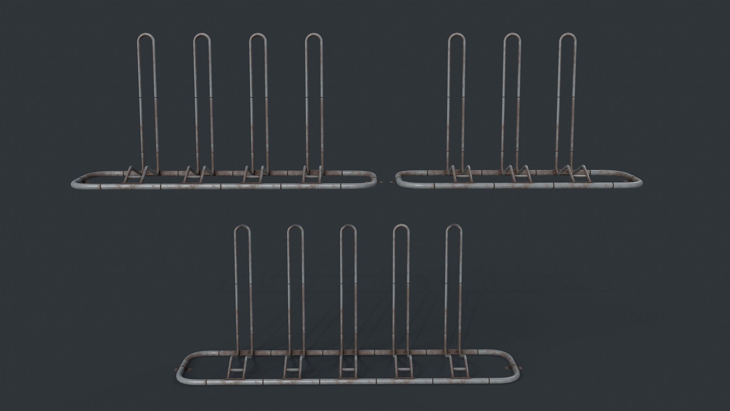 Bike Rack 8 PBR Game Ready Low-poly 3D model_5