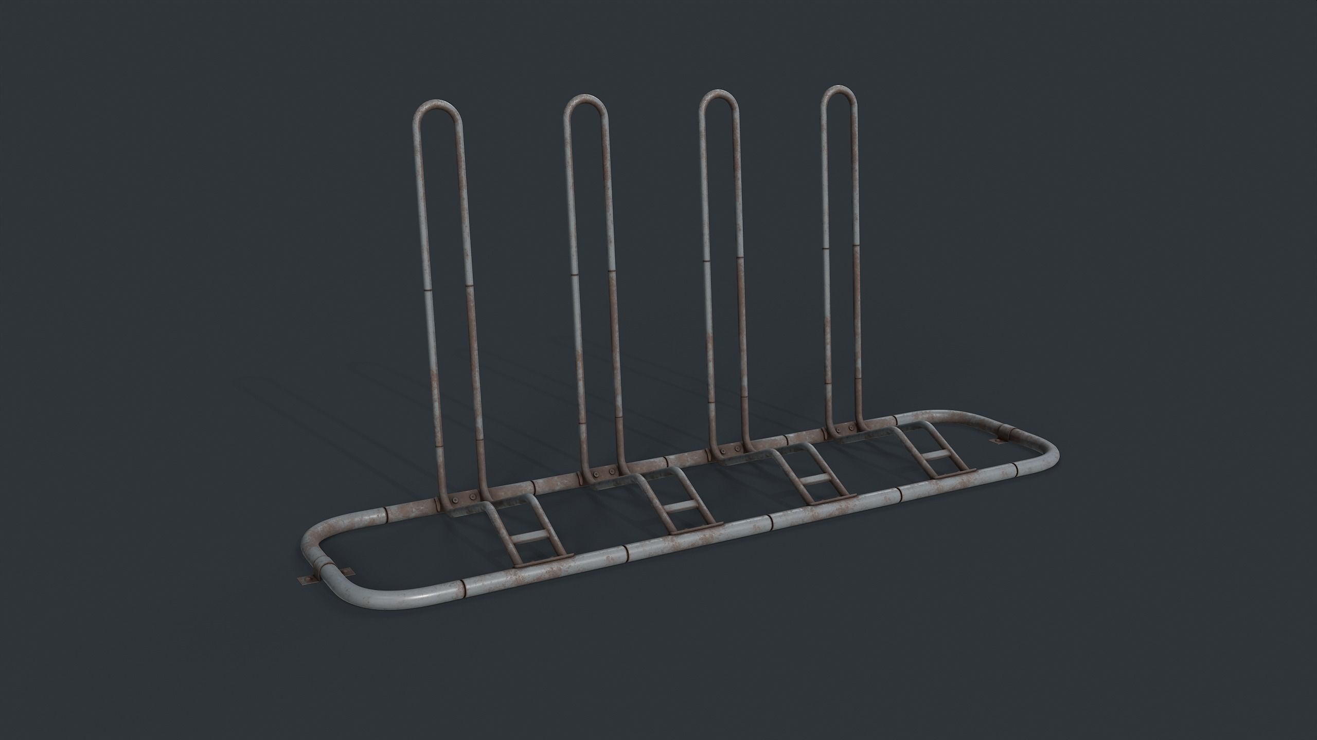 Bike Rack 8 PBR Game Ready Low-poly 3D model_1