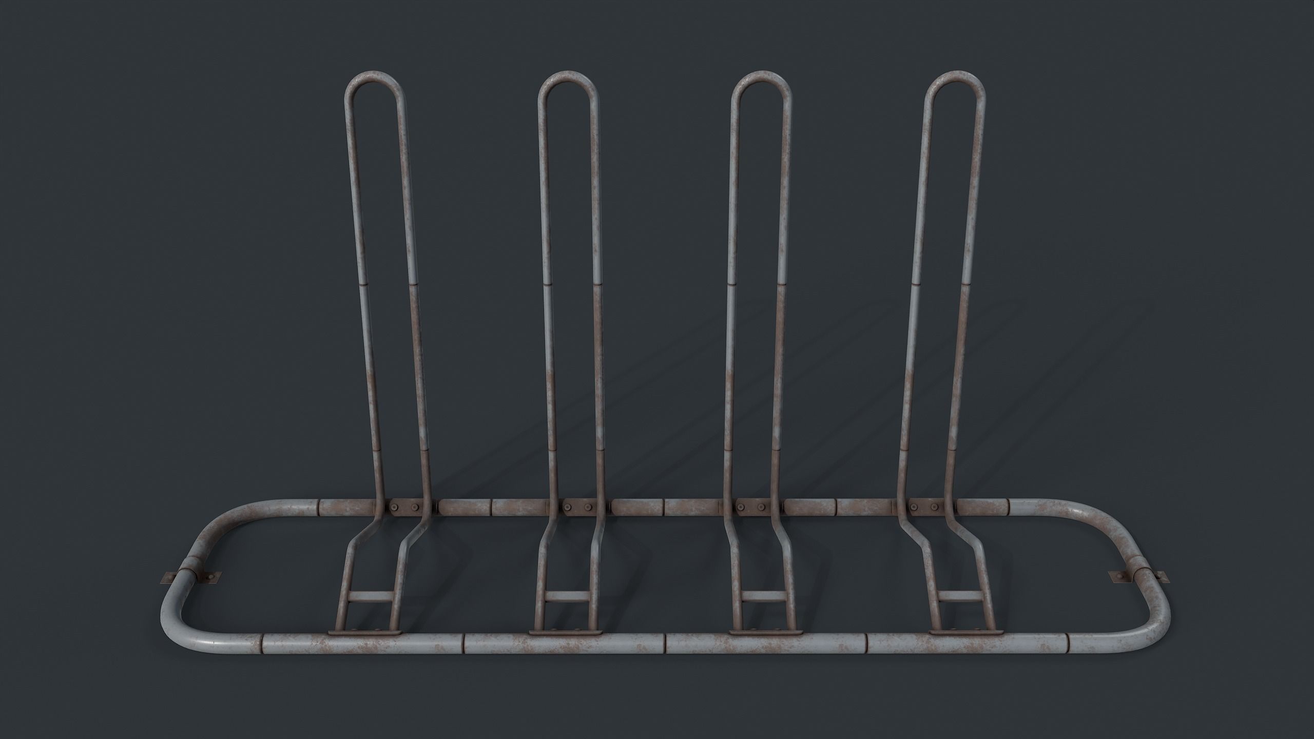 Bike Rack 8 PBR Game Ready Low-poly 3D model_7