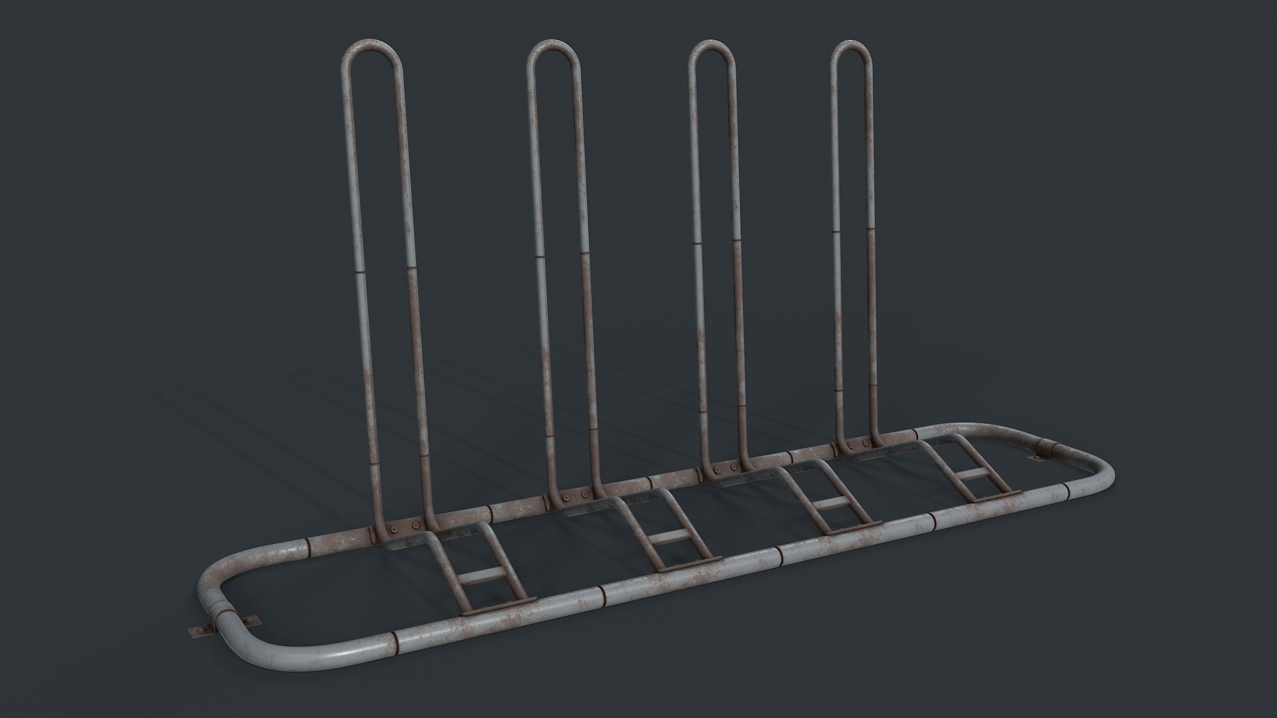 Bike Rack 8 PBR Game Ready Low-poly 3D model_2