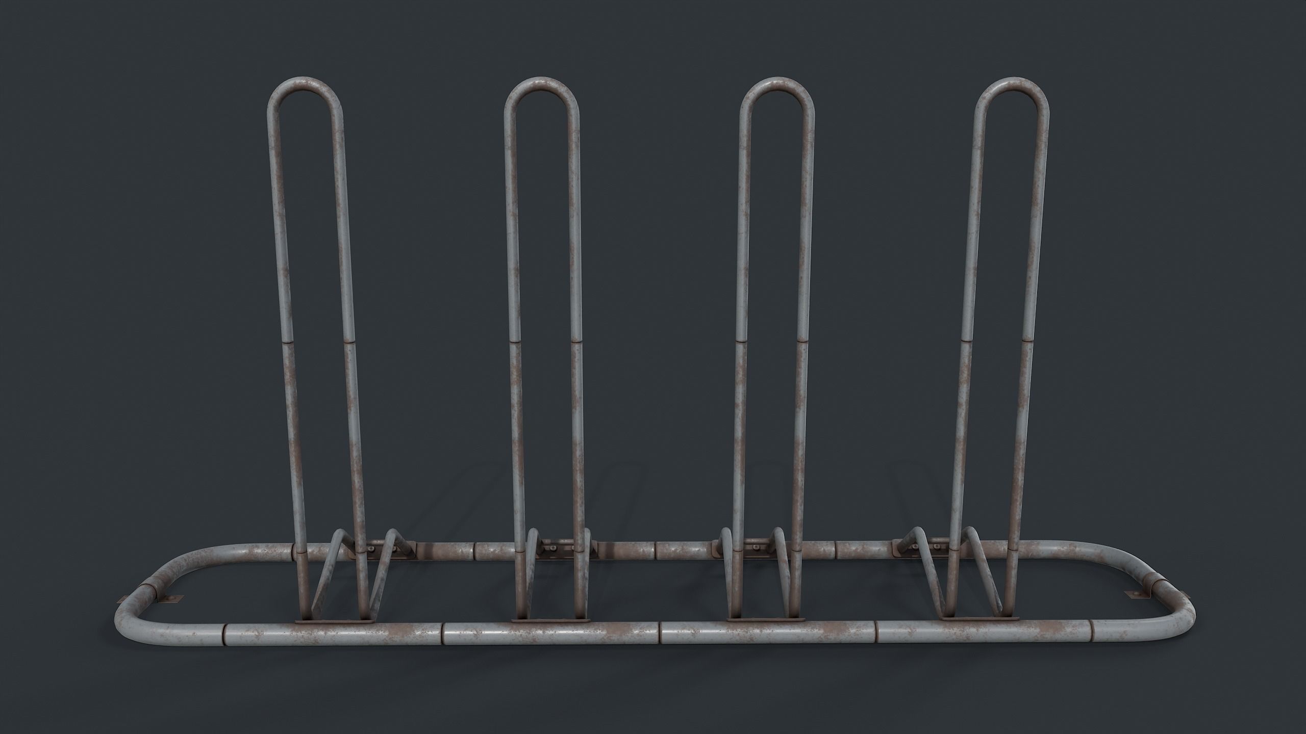 Bike Rack 8 PBR Game Ready Low-poly 3D model_9