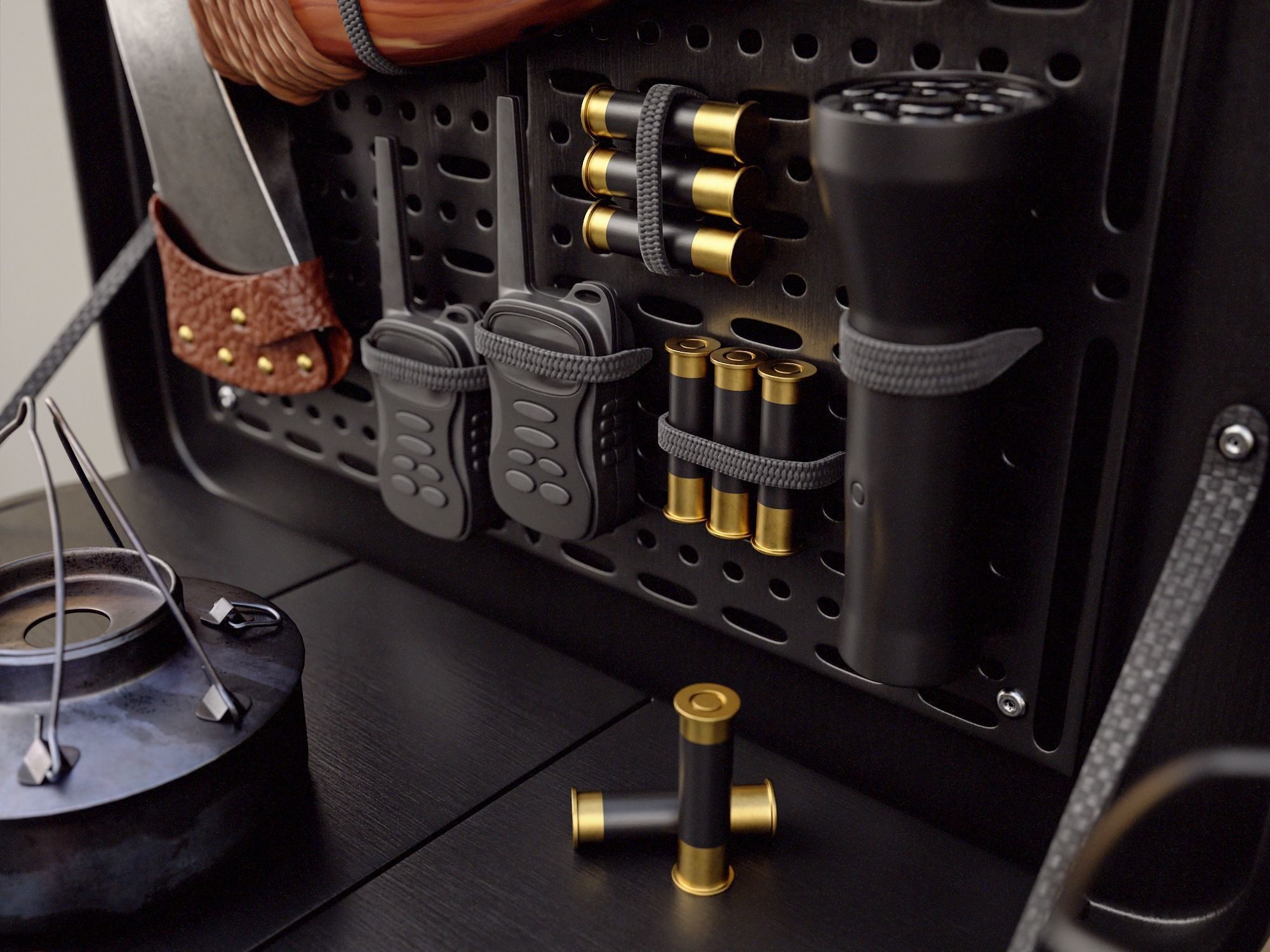 camping equipment Low-poly 3D model_3