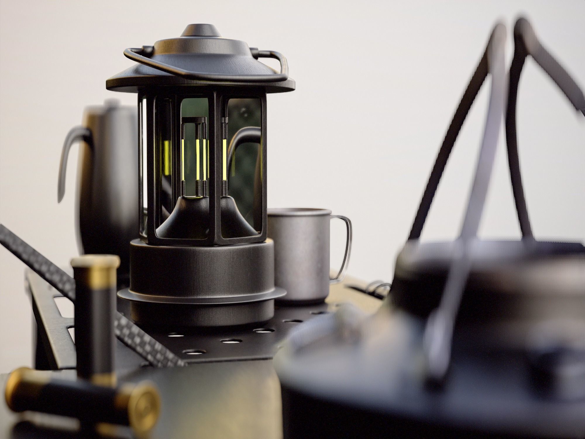 camping equipment Low-poly 3D model_5