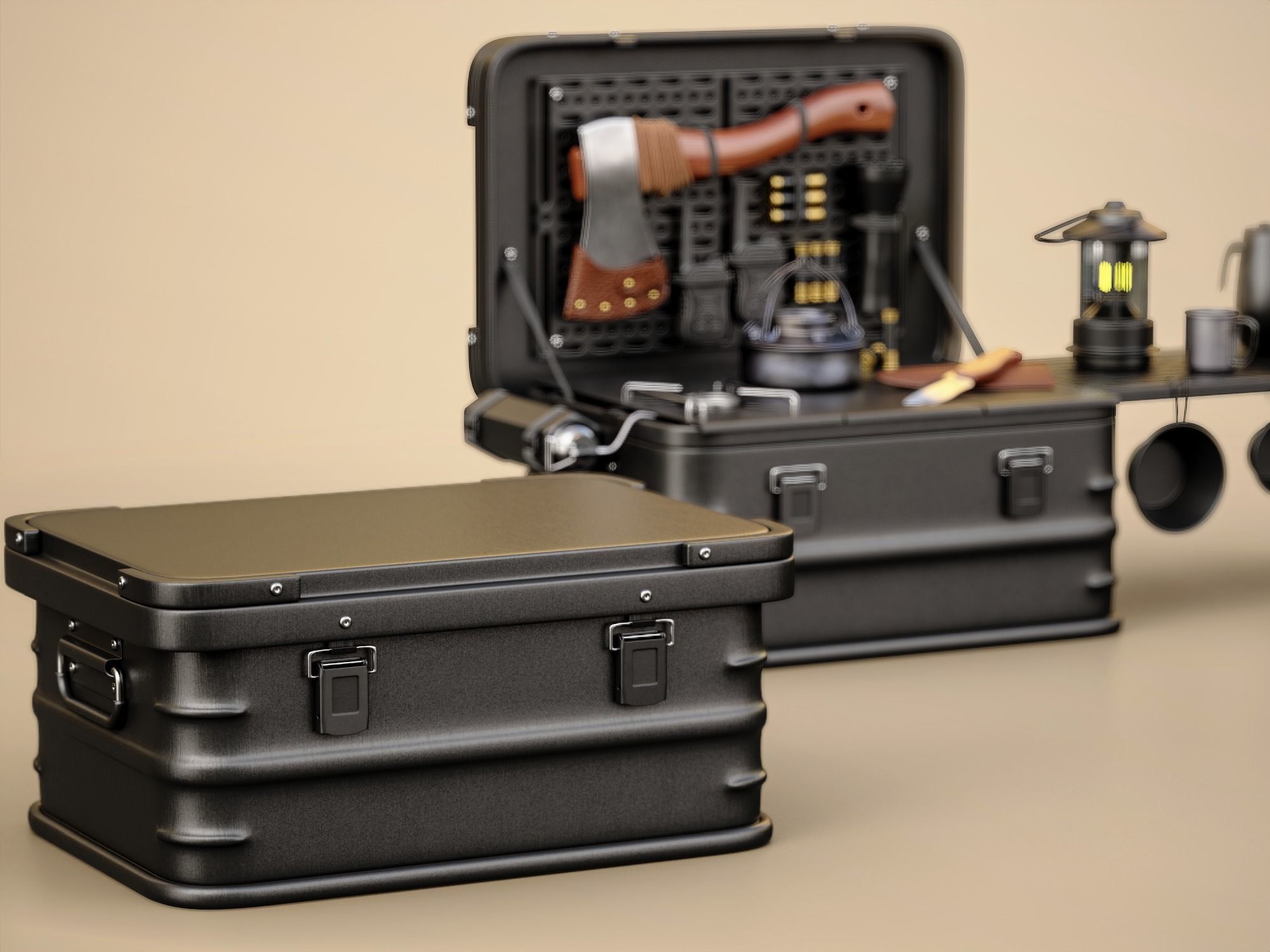 camping equipment Low-poly 3D model_6