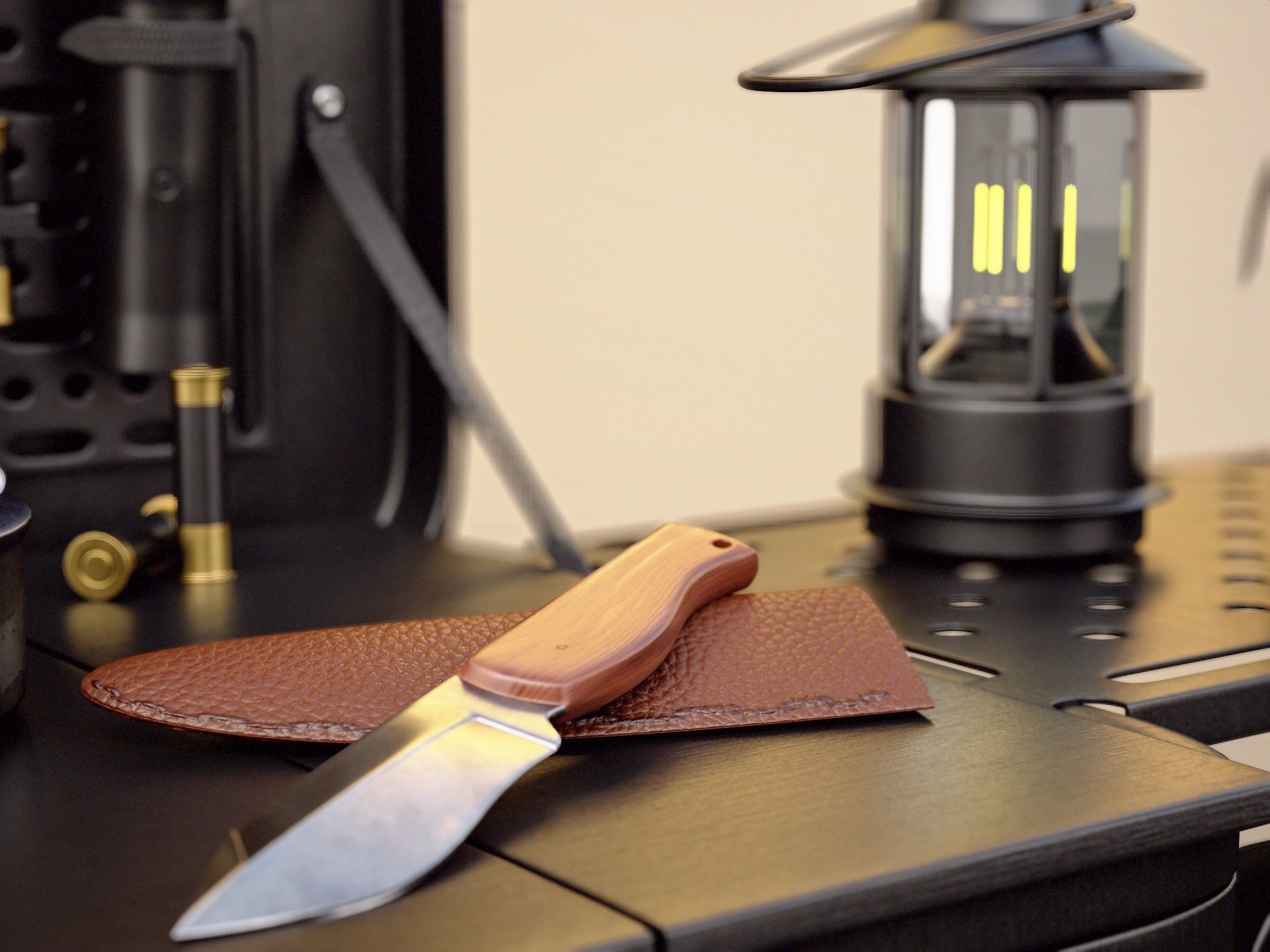 camping equipment Low-poly 3D model_4