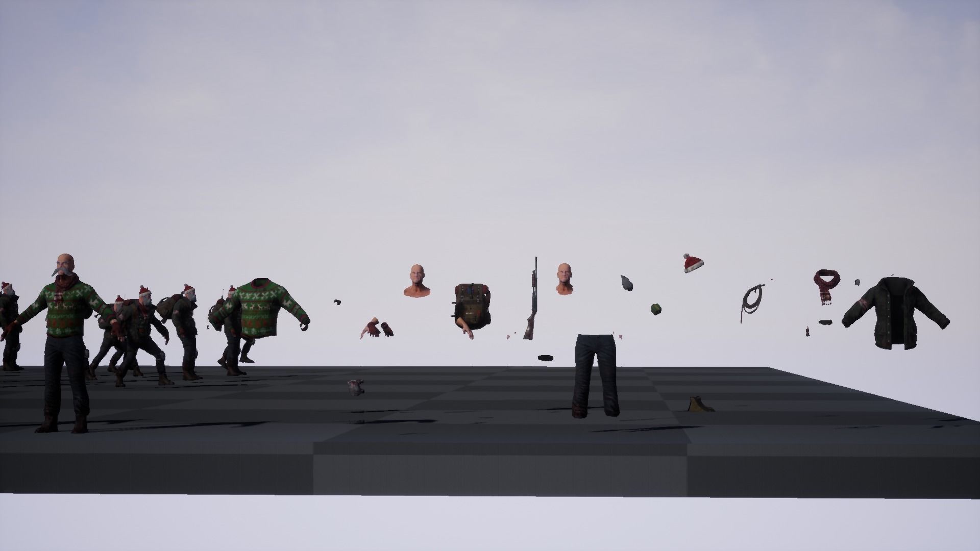 Animated Low poly Game Ready Santa survivor 3D Modular Low-poly 3D model_36