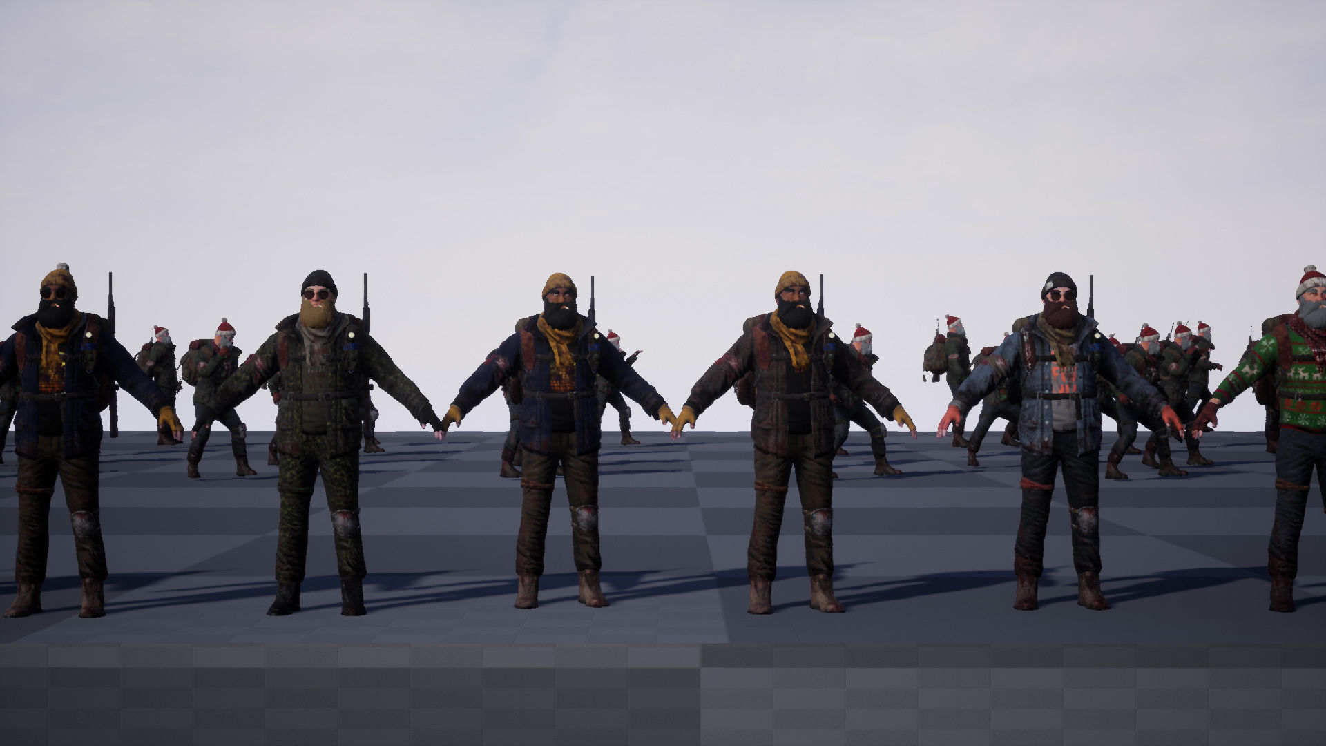 Animated Low poly Game Ready Santa survivor 3D Modular Low-poly 3D model_33