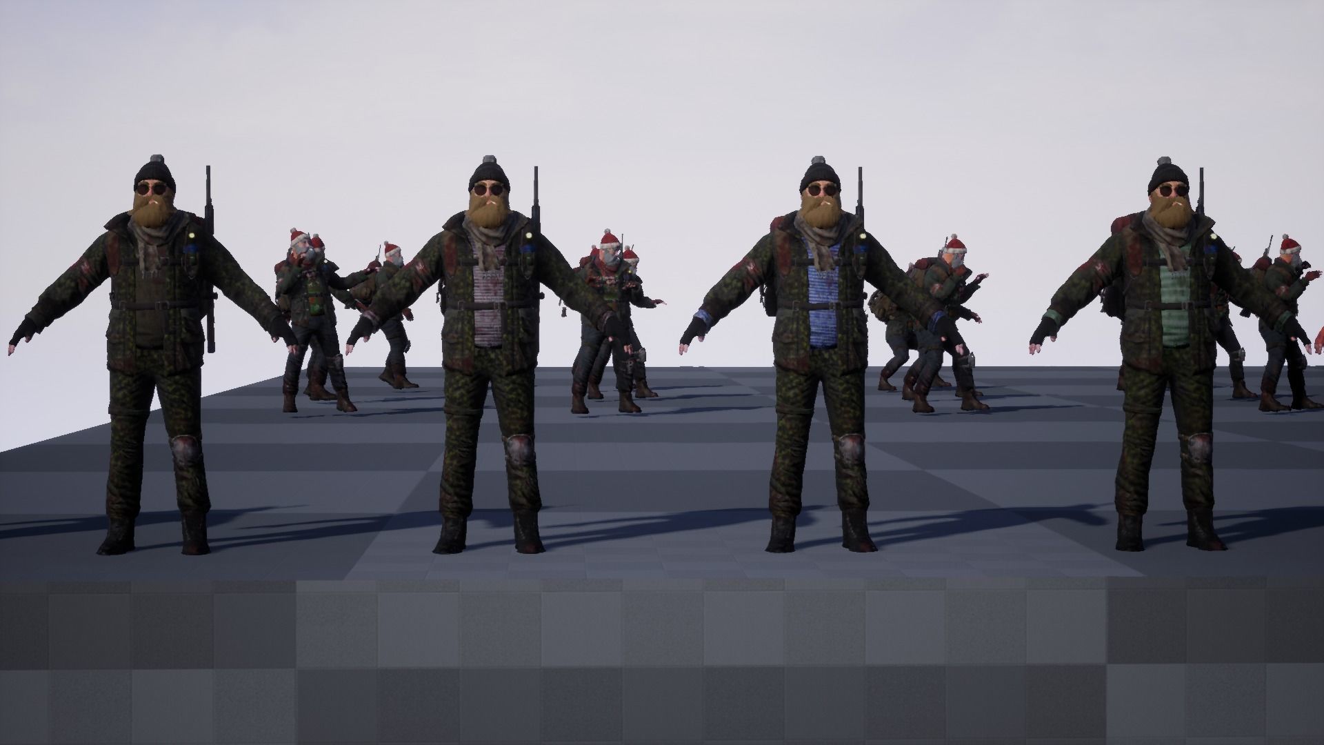 Animated Low poly Game Ready Santa survivor 3D Modular Low-poly 3D model_42