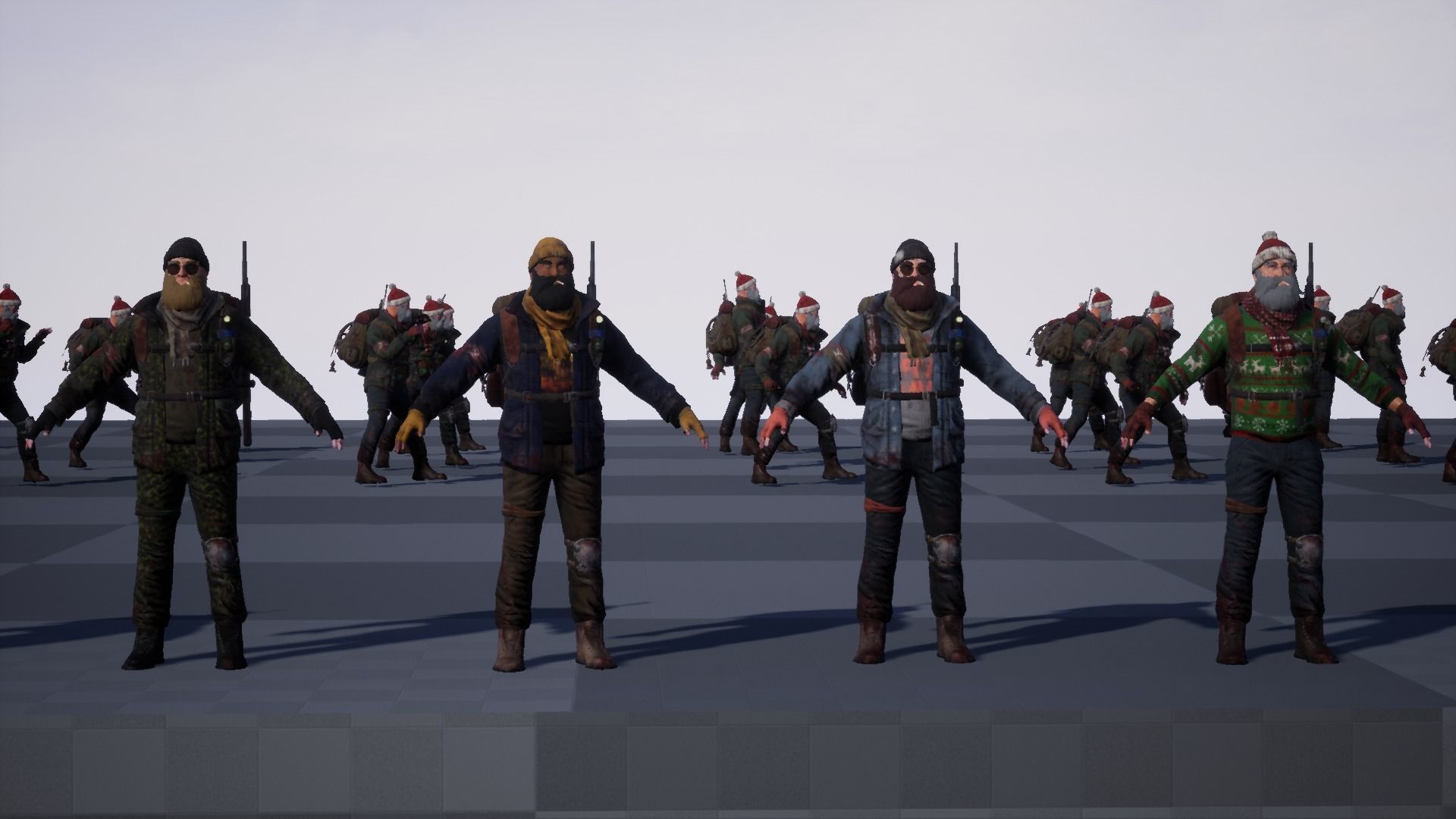 Animated Low poly Game Ready Santa survivor 3D Modular Low-poly 3D model_44