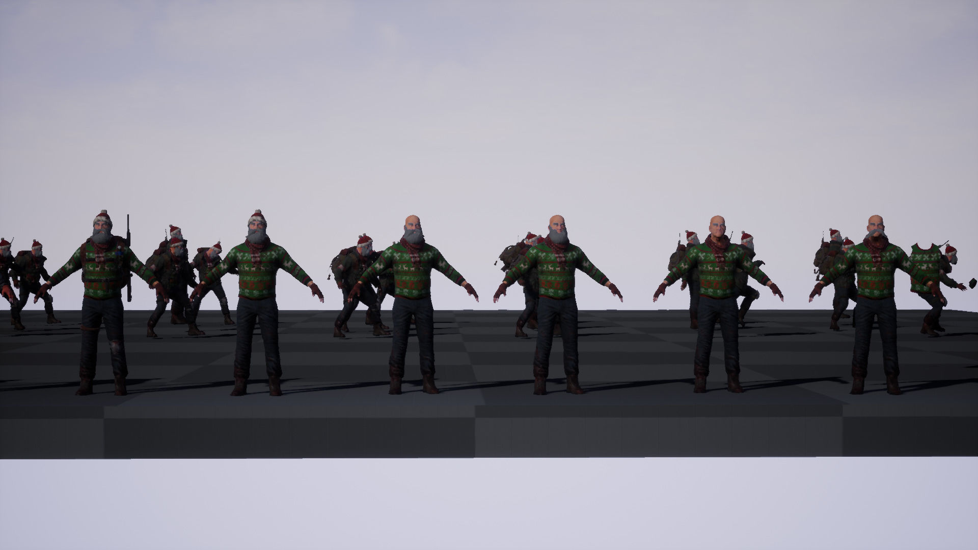 Animated Low poly Game Ready Santa survivor 3D Modular Low-poly 3D model_30