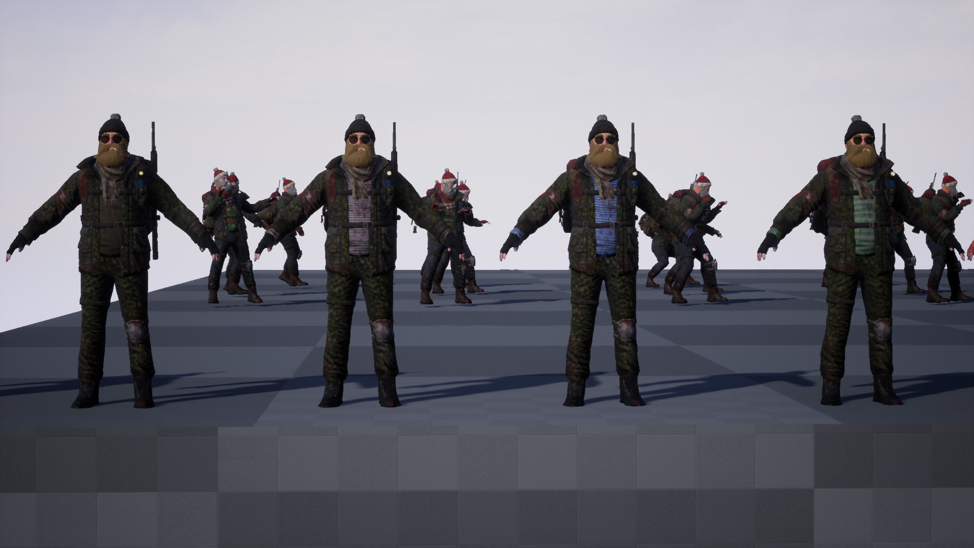 Animated Low poly Game Ready Santa survivor 3D Modular Low-poly 3D model_23