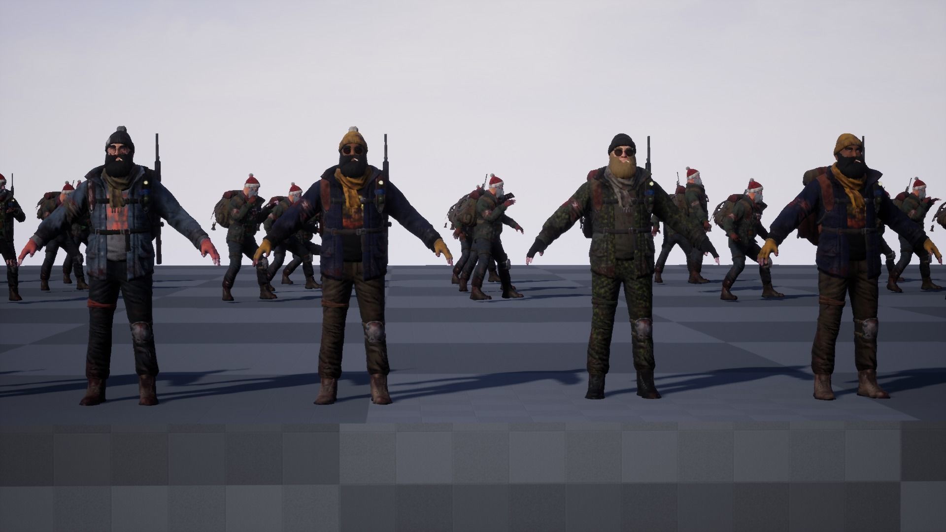 Animated Low poly Game Ready Santa survivor 3D Modular Low-poly 3D model_37