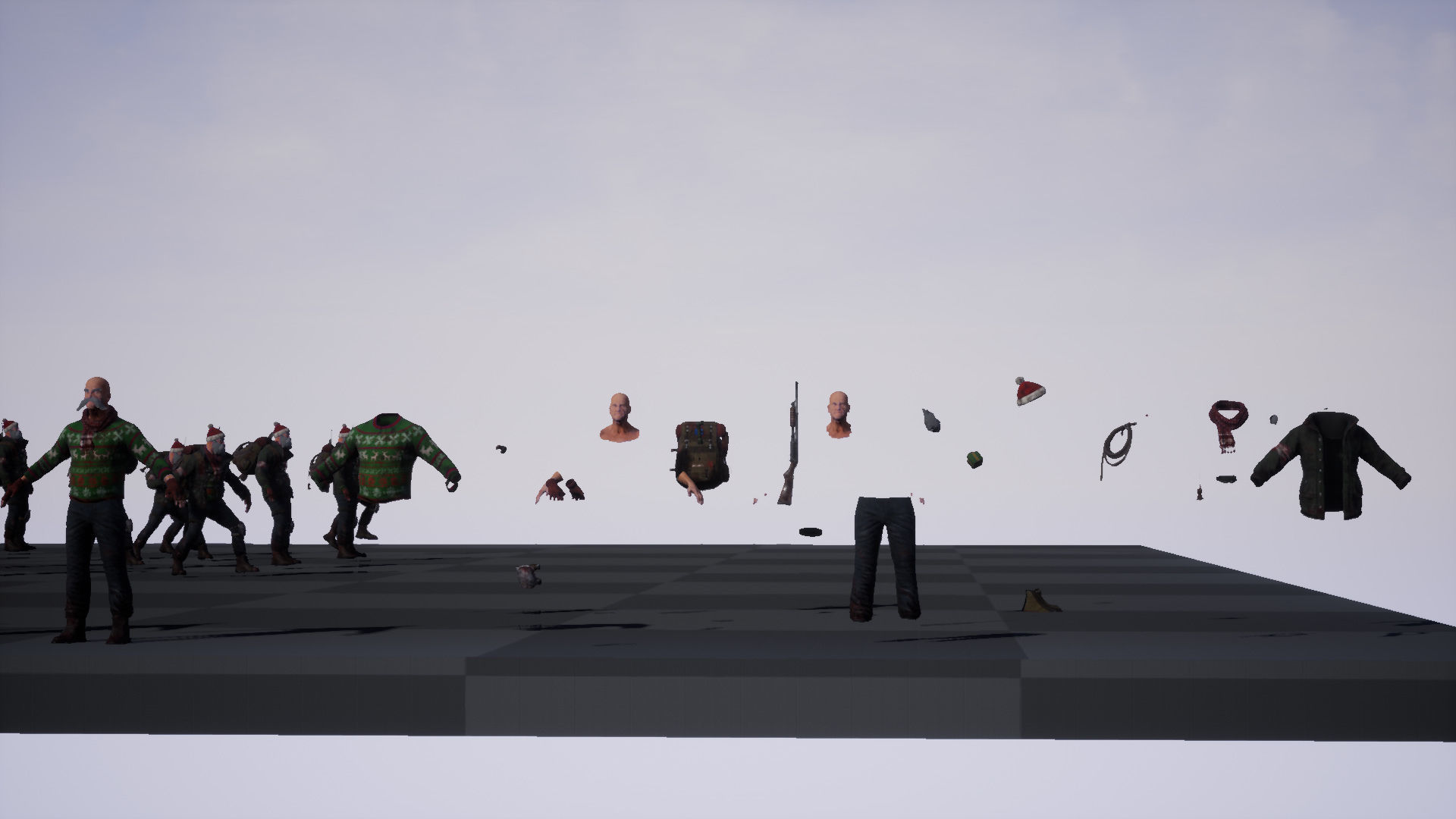 Animated Low poly Game Ready Santa survivor 3D Modular Low-poly 3D model_29