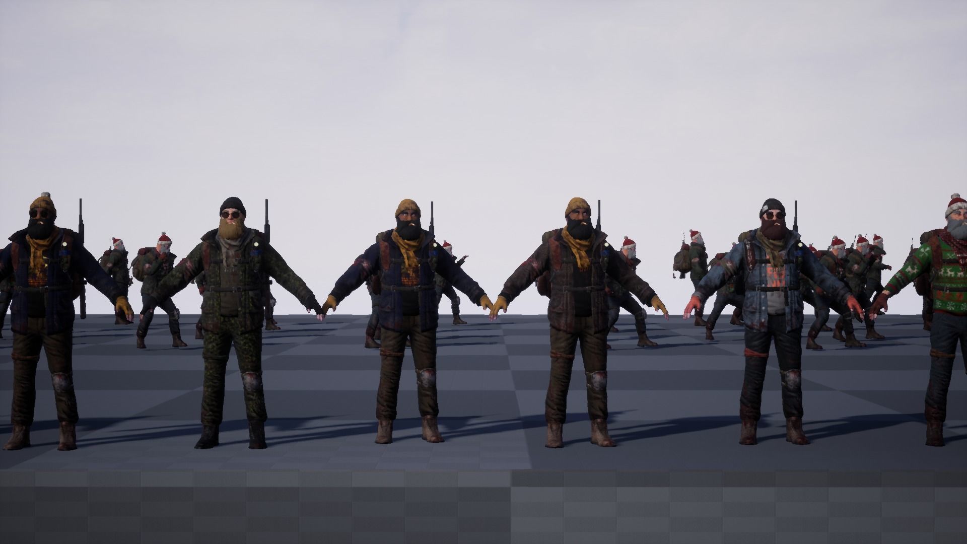 Animated Low poly Game Ready Santa survivor 3D Modular Low-poly 3D model_35