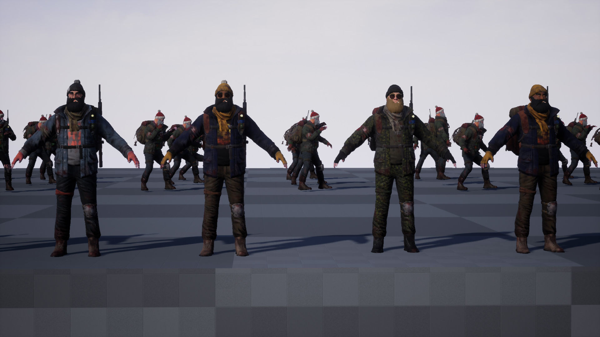 Animated Low poly Game Ready Santa survivor 3D Modular Low-poly 3D model_28