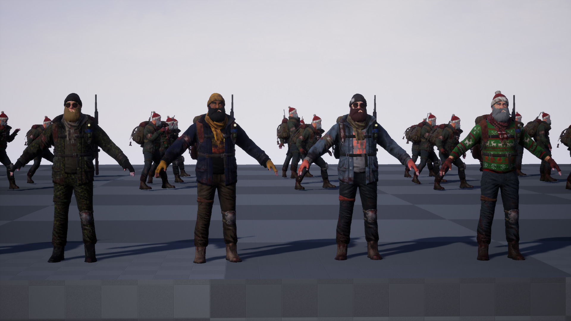 Animated Low poly Game Ready Santa survivor 3D Modular Low-poly 3D model_27