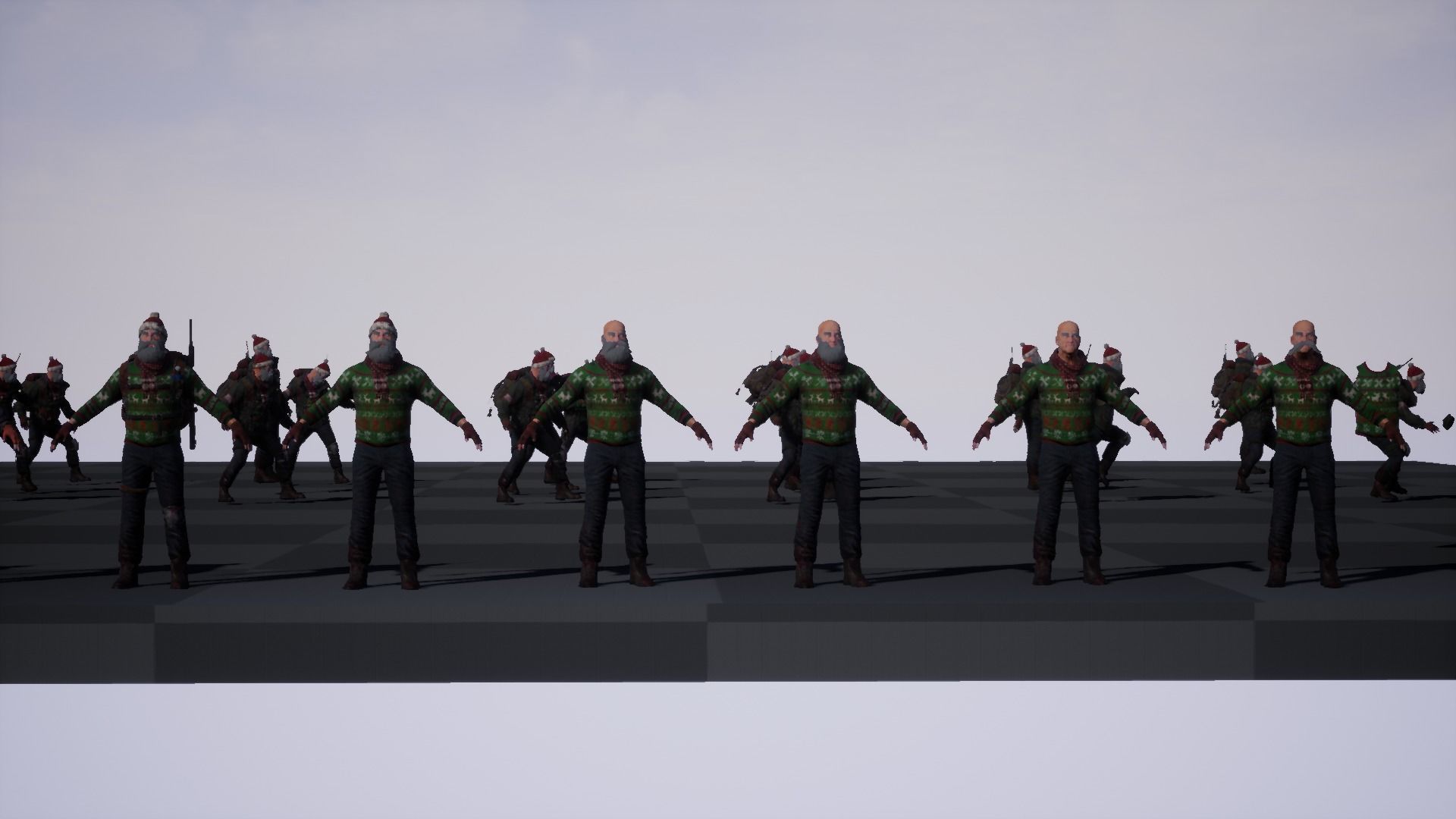 Animated Low poly Game Ready Santa survivor 3D Modular Low-poly 3D model_41