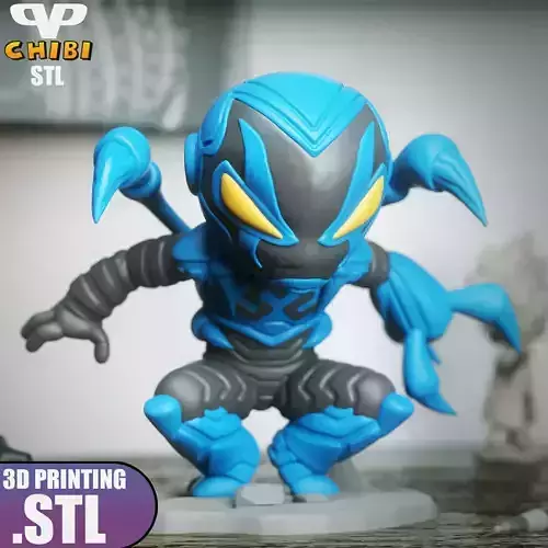 Blue Beetle Chibi STL for 3D Printing ChibiSTL 3DXM