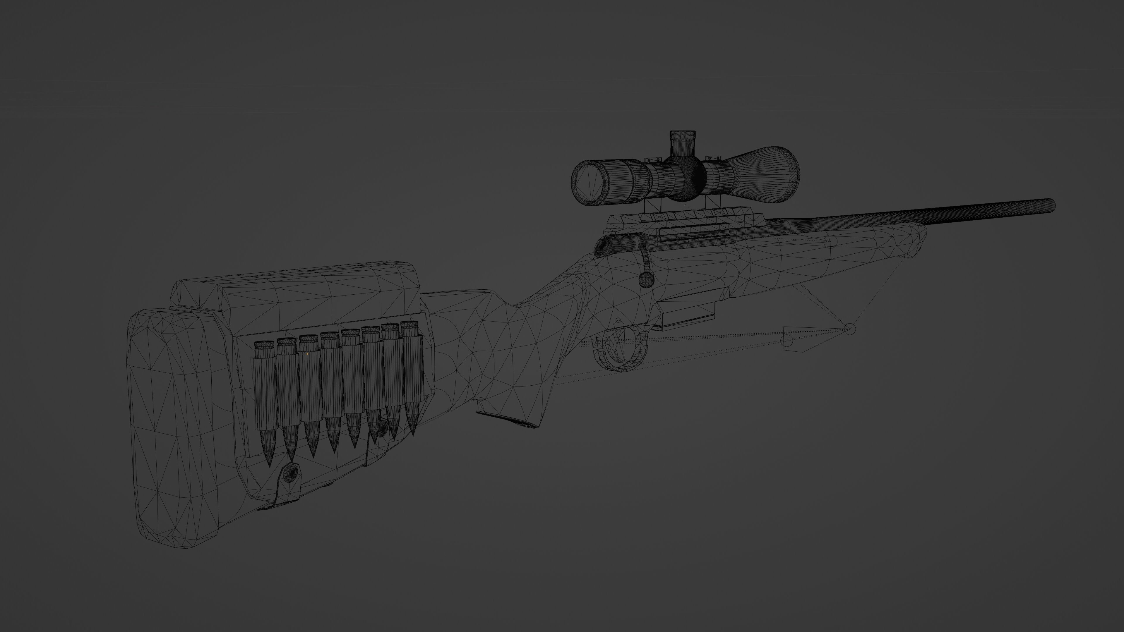 SNIPER RIFLE Low-poly 3D model_11