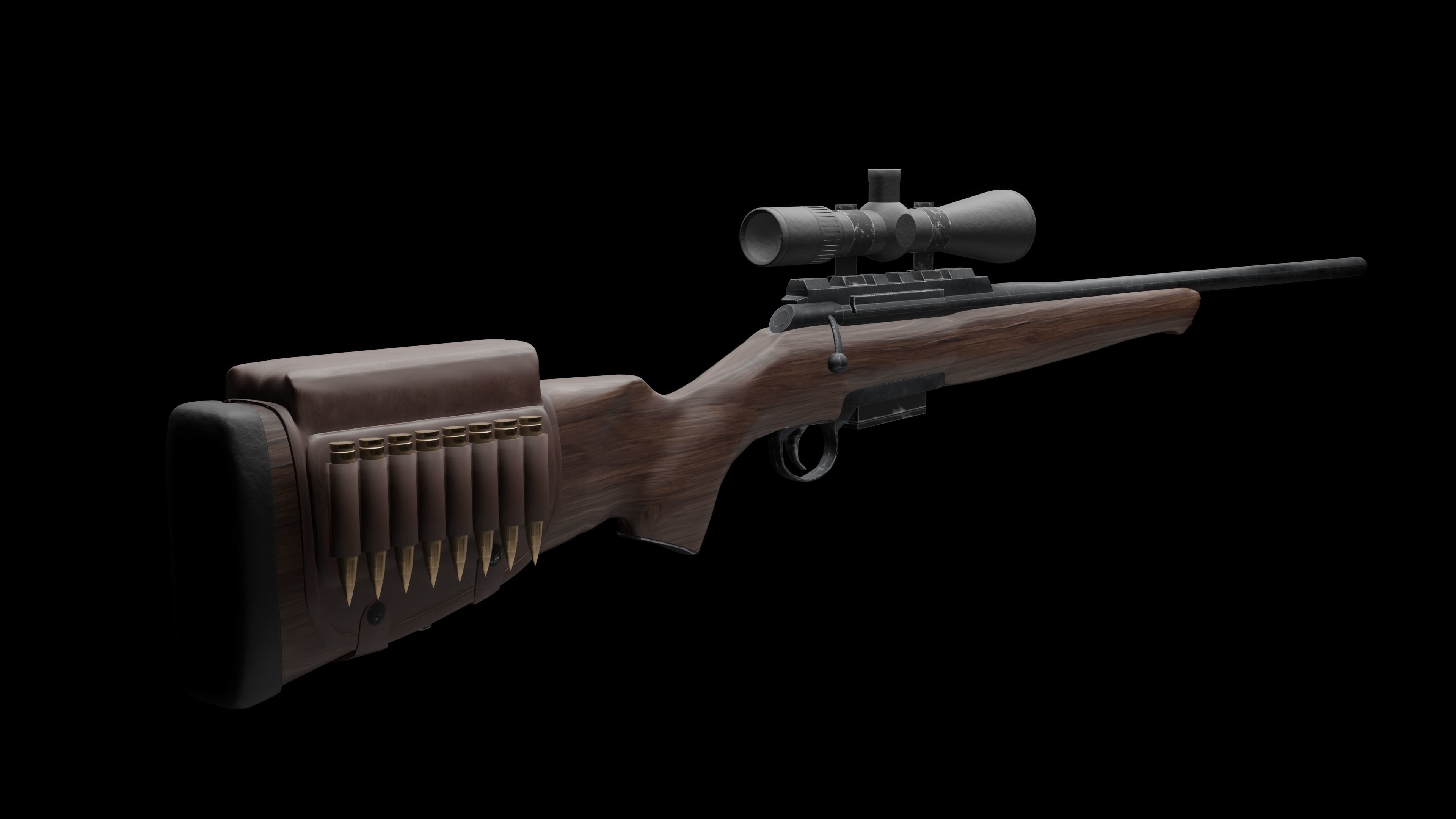 SNIPER RIFLE Low-poly 3D model_2