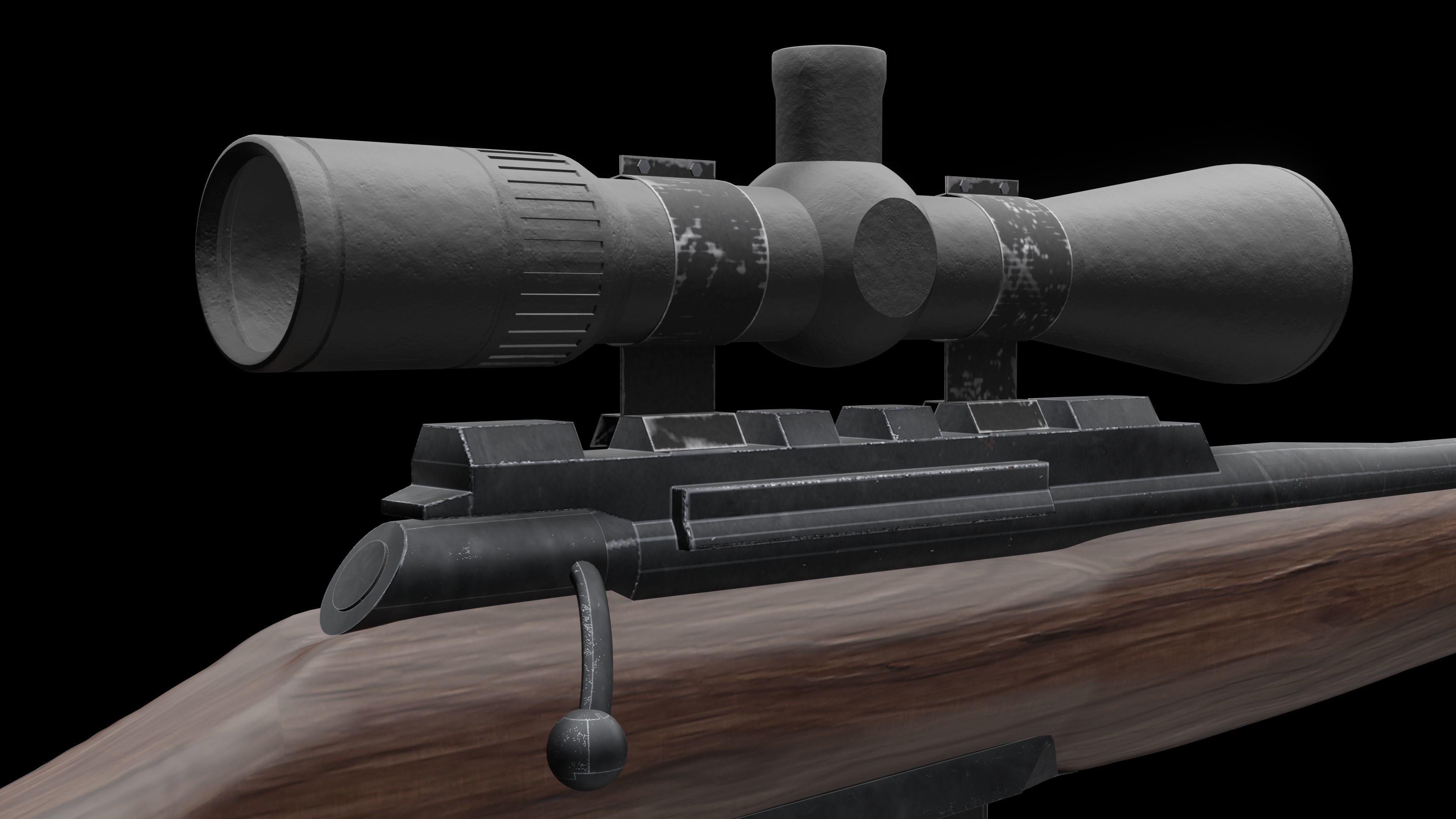 SNIPER RIFLE Low-poly 3D model_6