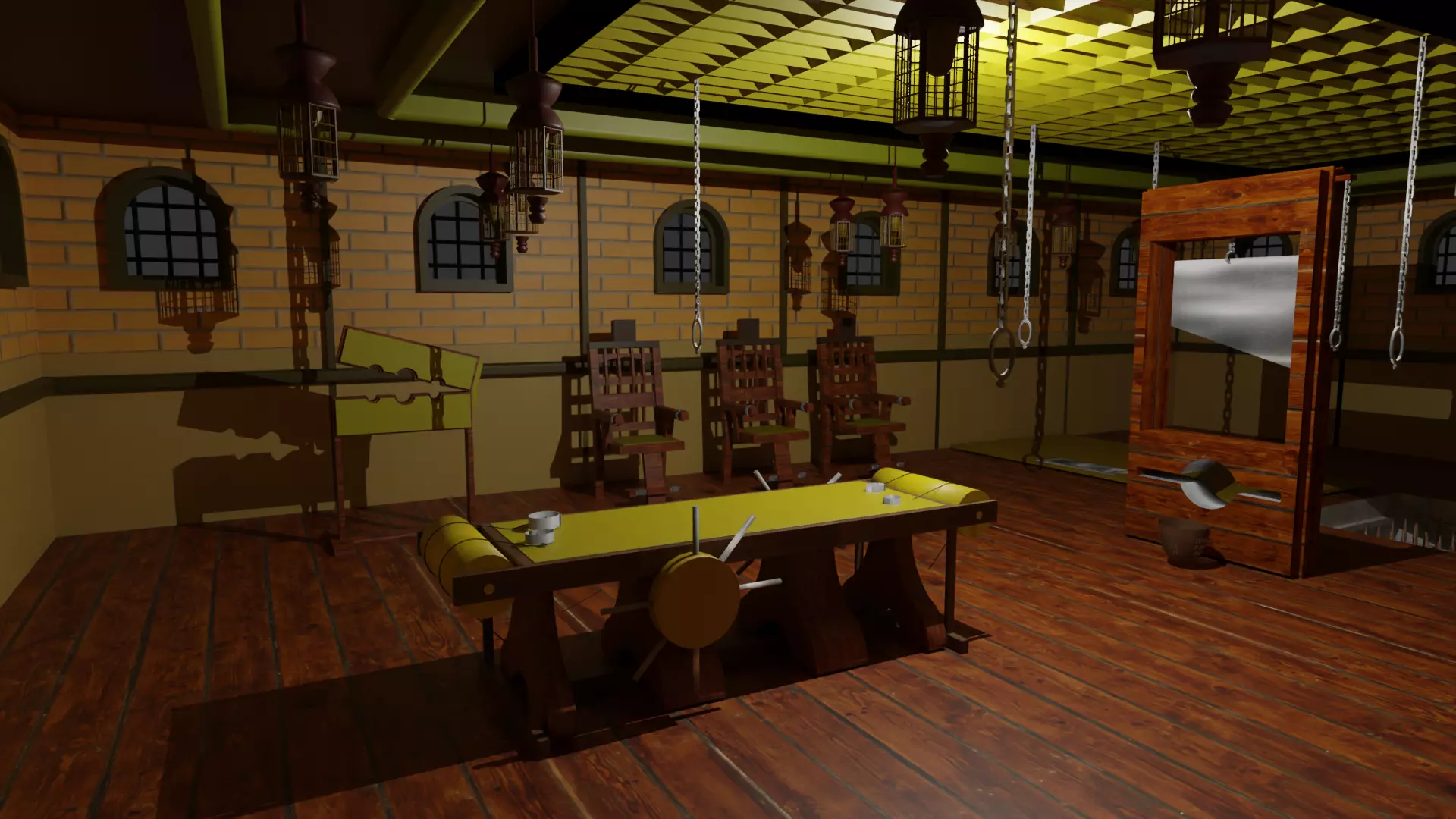 Torture Chamber Low-poly 3D model_0