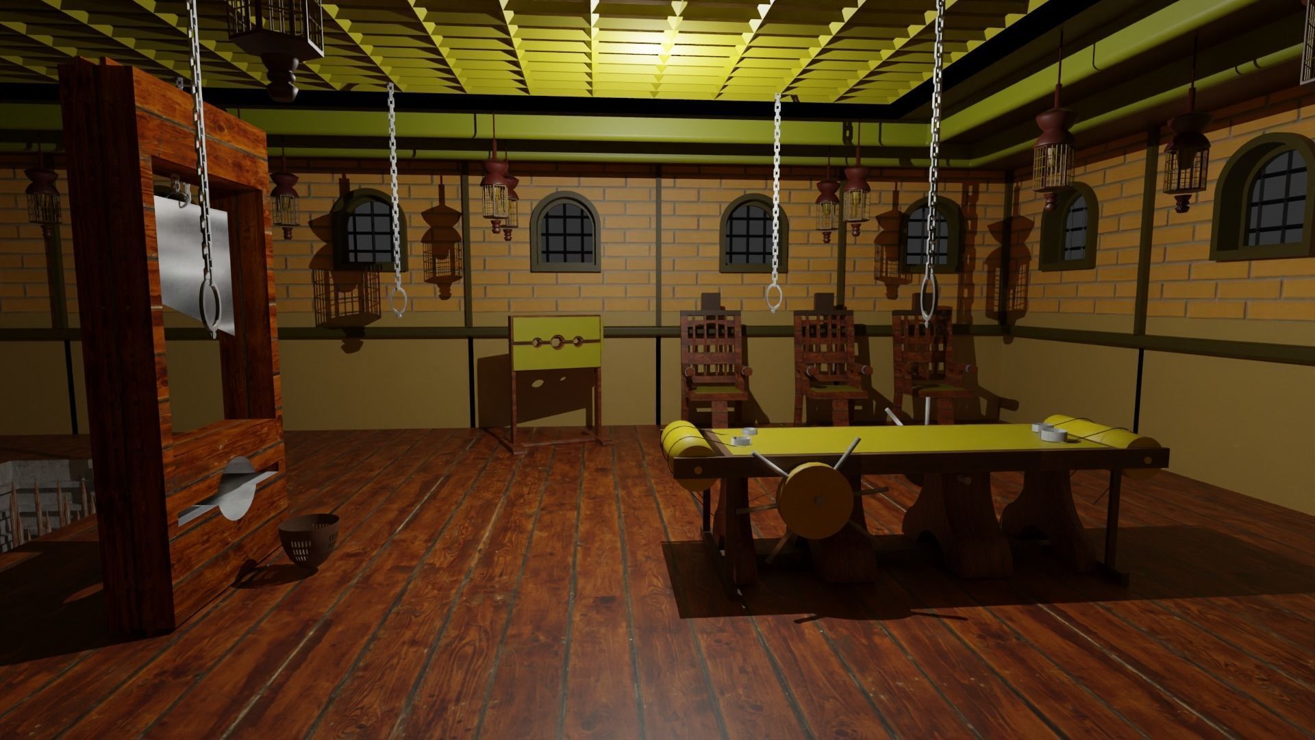 Torture Chamber Low-poly 3D model_5