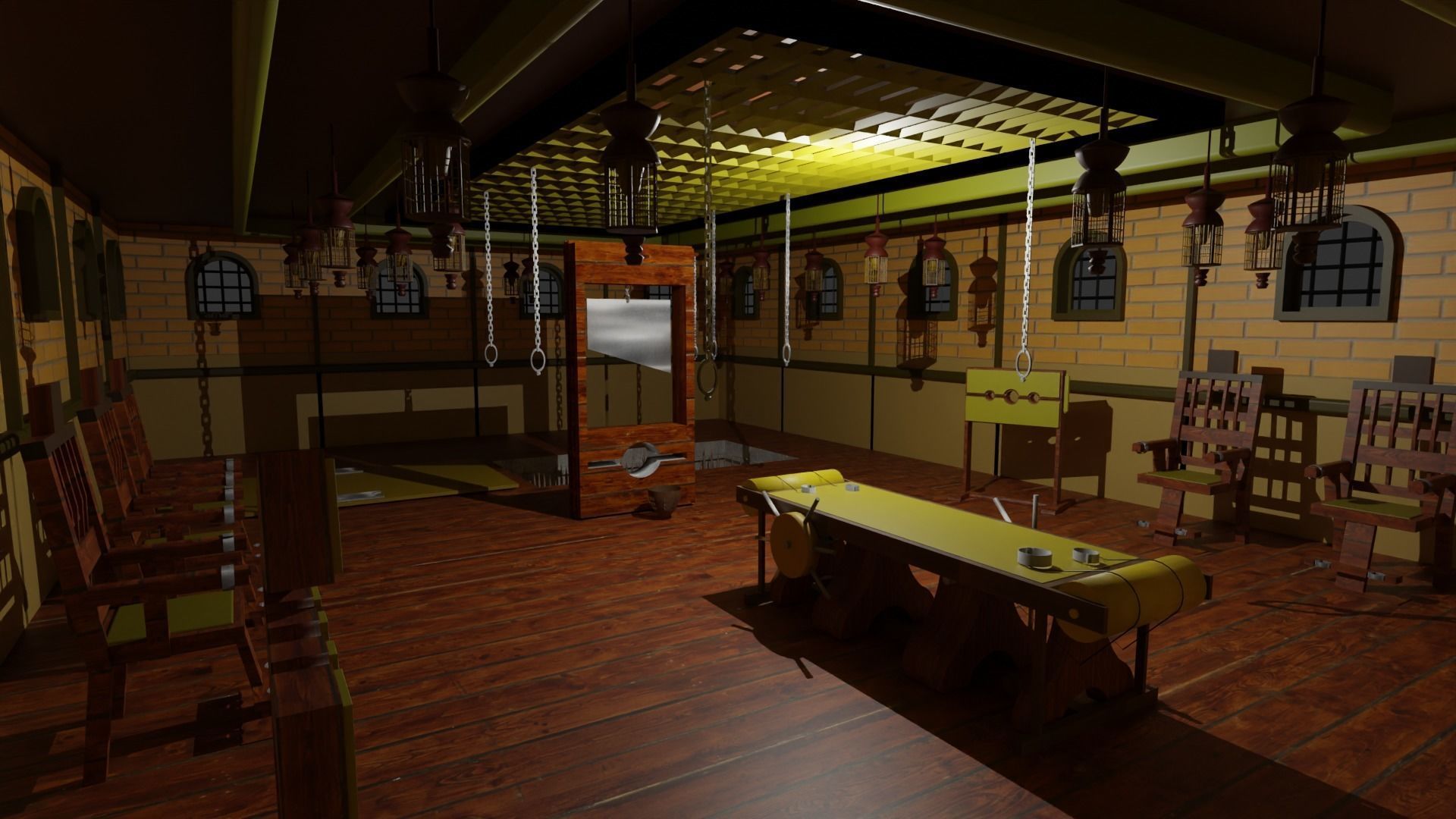 Torture Chamber Low-poly 3D model_1