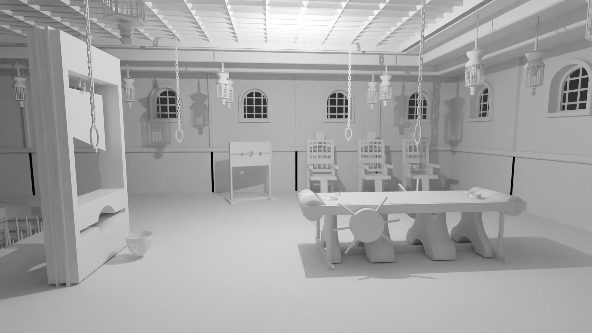 Torture Chamber Low-poly 3D model_5