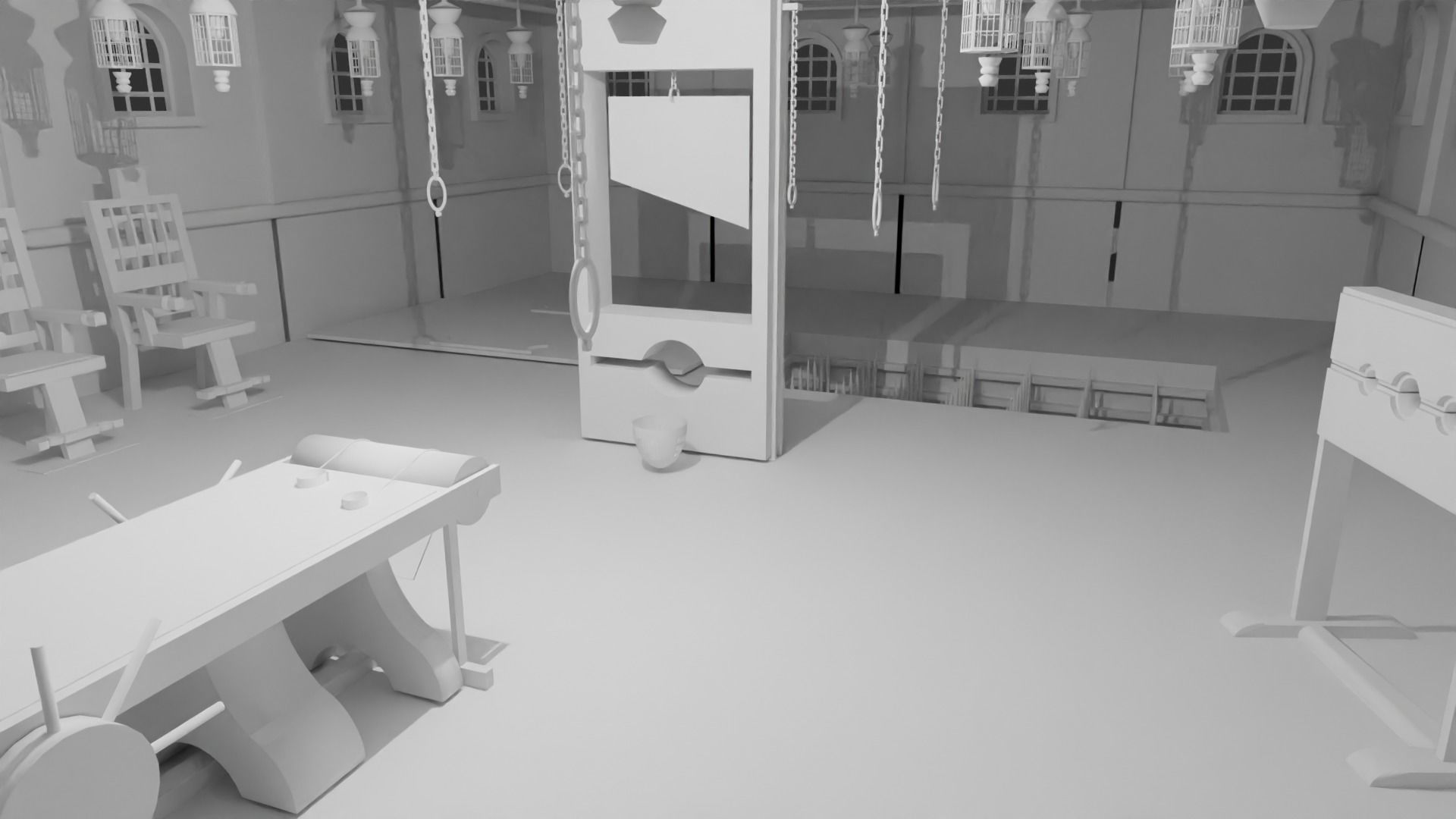 Torture Chamber Low-poly 3D model_1