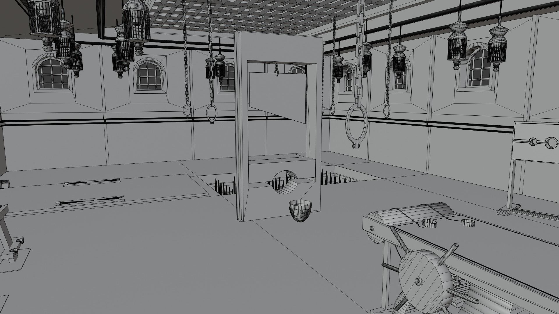 Torture Chamber Low-poly 3D model_7