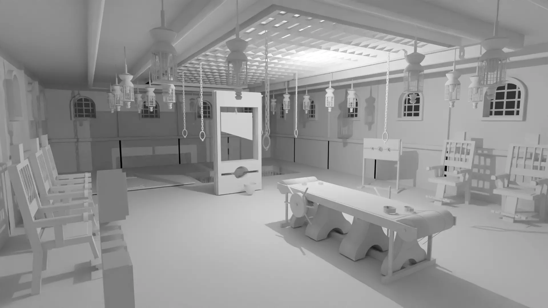 Torture Chamber Low-poly 3D model_0