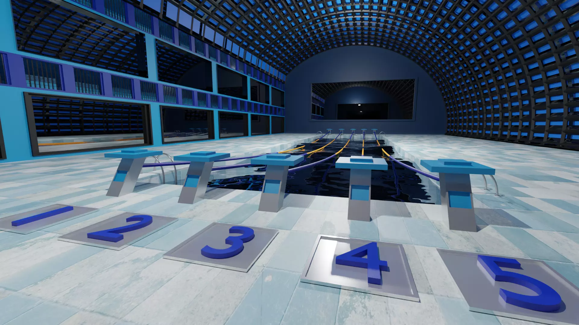 Swim Stadion-Stadium pool-Arena pool Low-poly 3D model_0