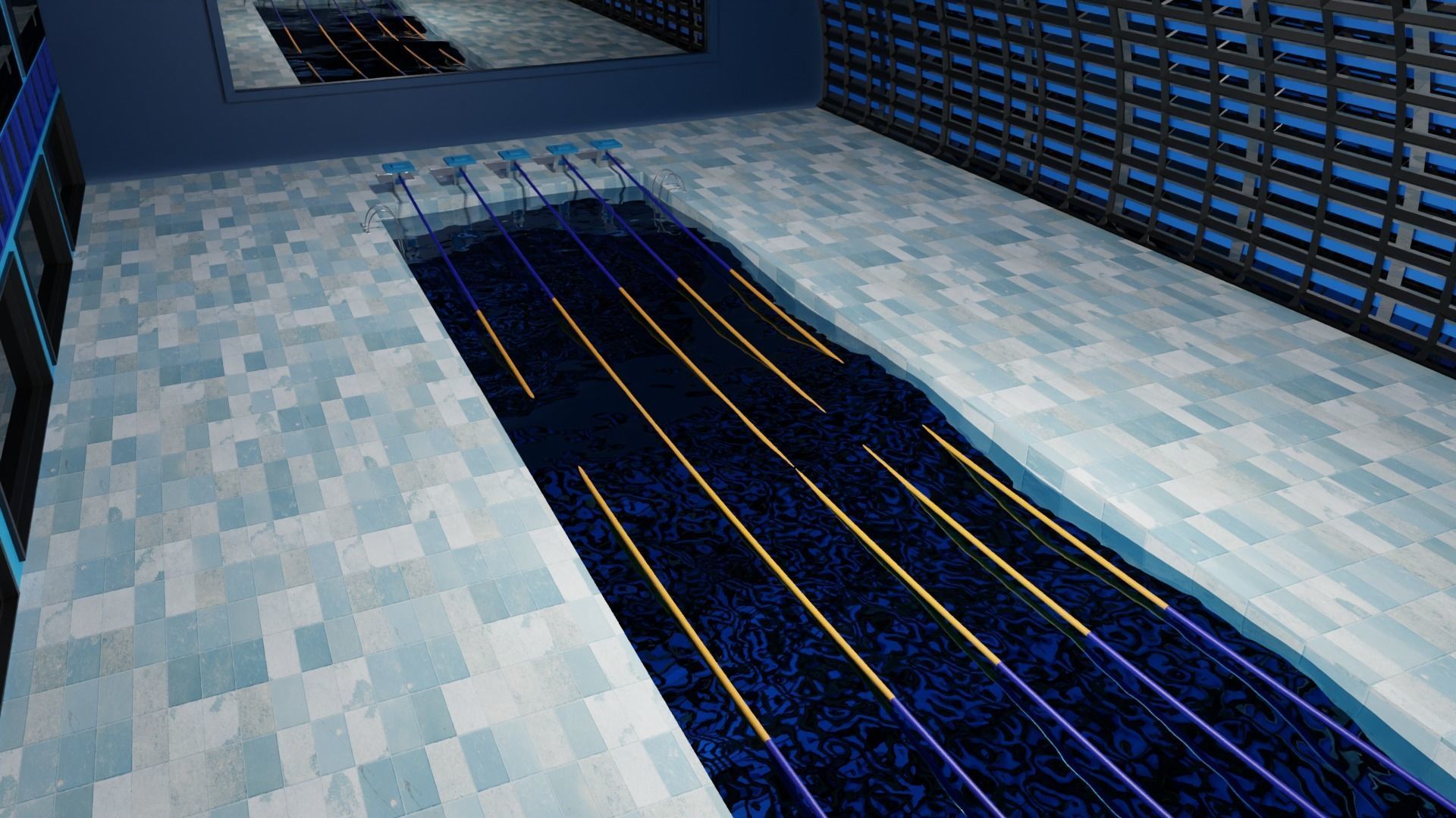 Swim Stadion-Stadium pool-Arena pool Low-poly 3D model_3