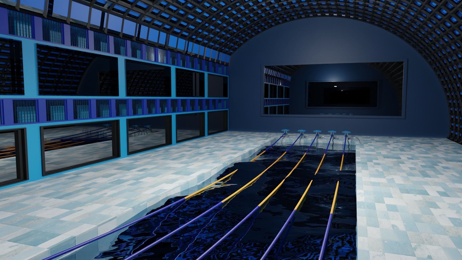 Swim Stadion-Stadium pool-Arena pool Low-poly 3D model_5