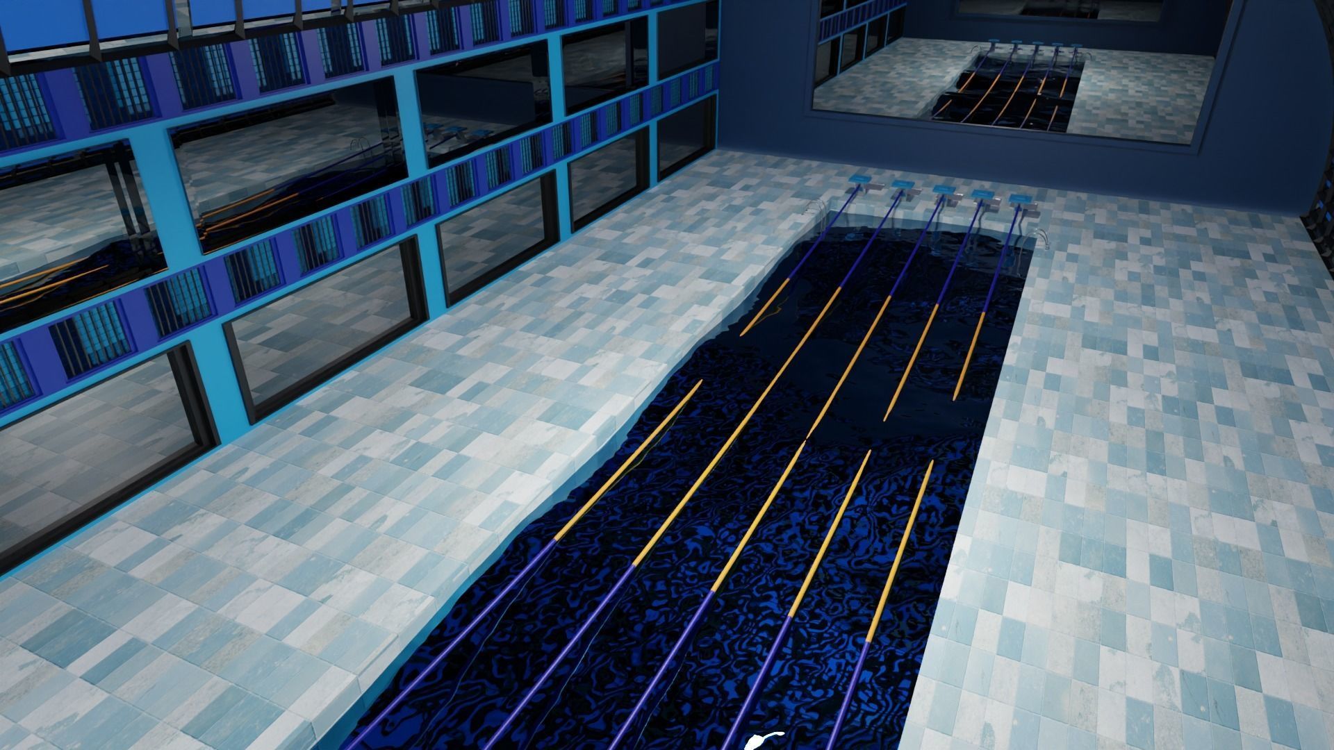 Swim Stadion-Stadium pool-Arena pool Low-poly 3D model_4