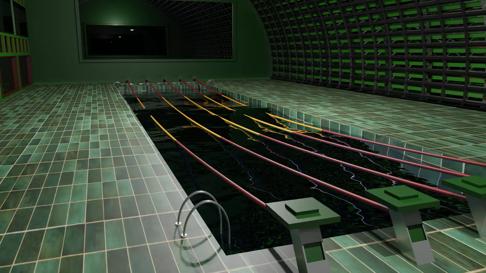 Swim Stadion-Stadium pool-Arena pool Low-poly 3D model_0