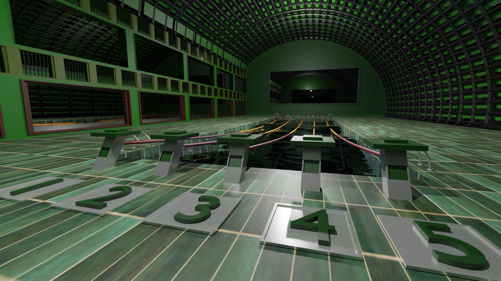 Swim Stadion-Stadium pool-Arena pool Low-poly 3D model_2