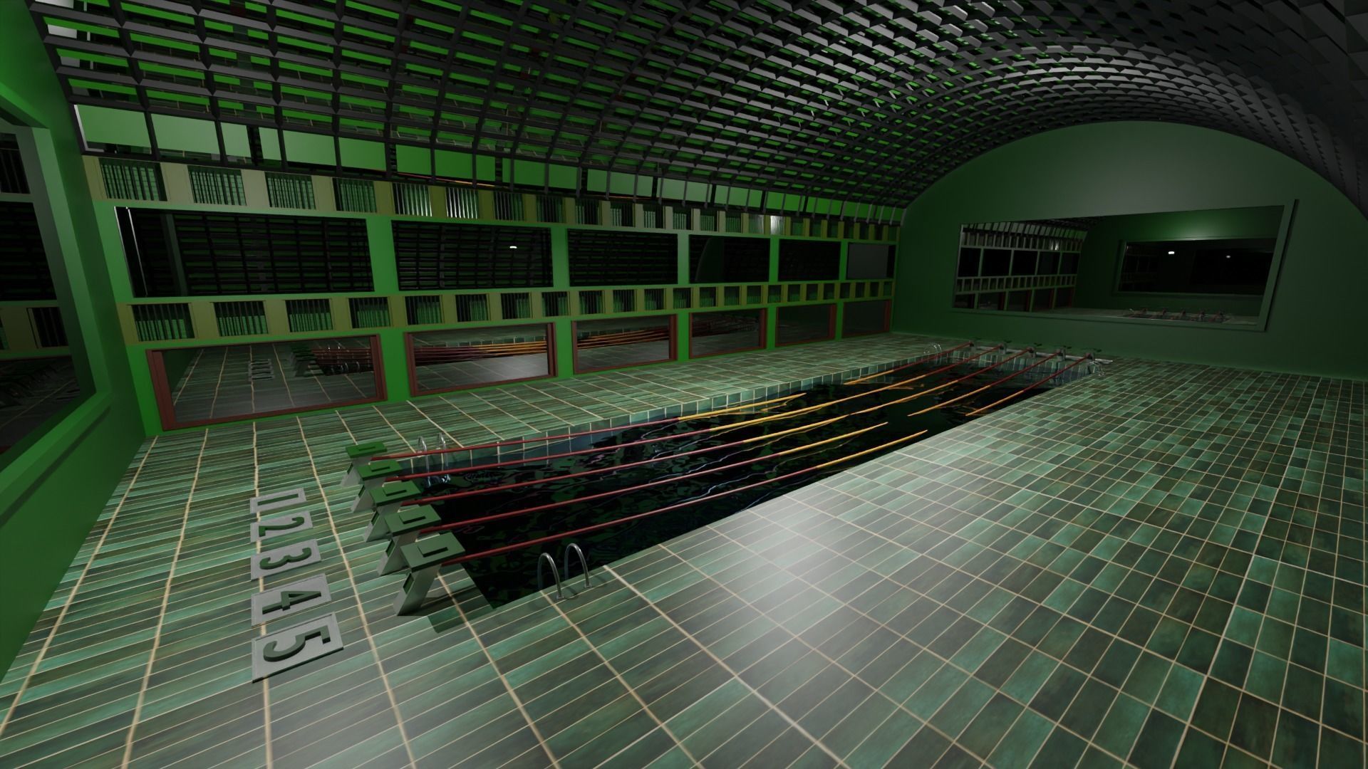Swim Stadion-Stadium pool-Arena pool Low-poly 3D model_1