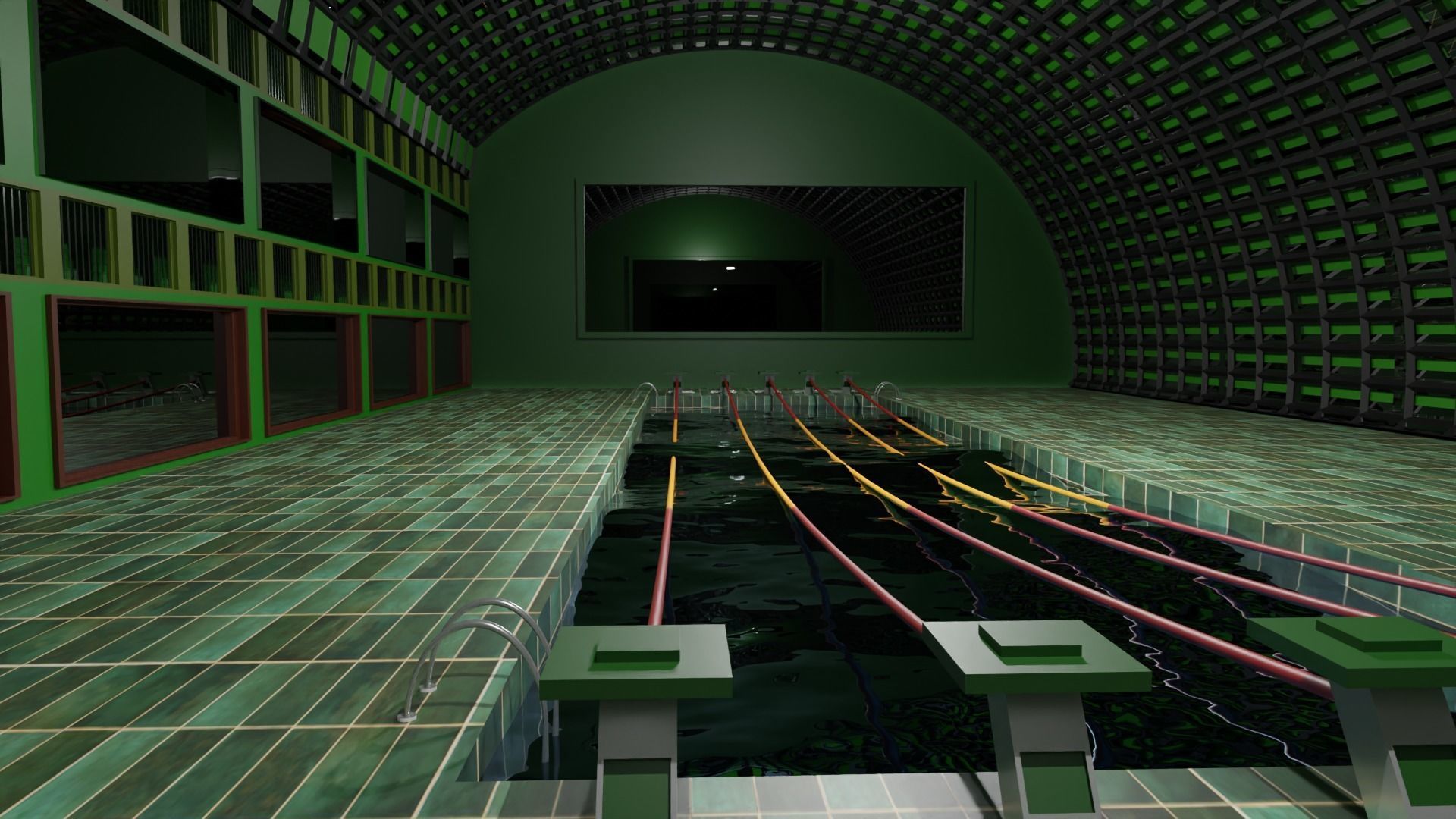 Swim Stadion-Stadium pool-Arena pool Low-poly 3D model_6