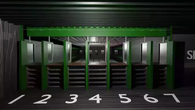 Shooting Range Low-poly 3D model