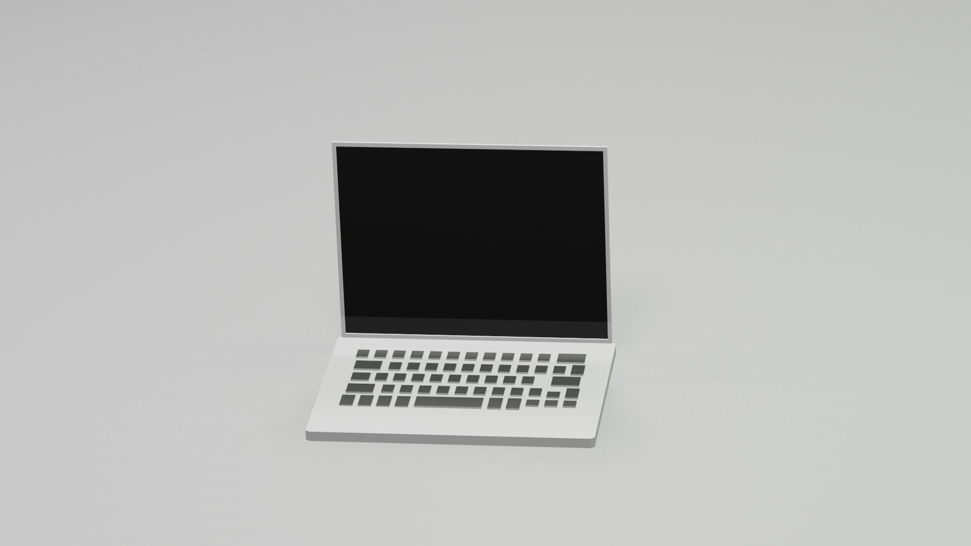 Low Poly Laptop Free 3D model_1