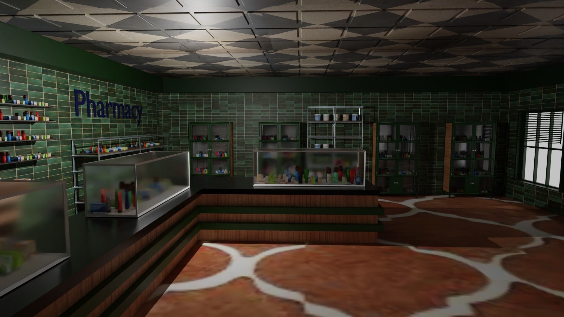 Pharmacy Interior Low-poly 3D model_6