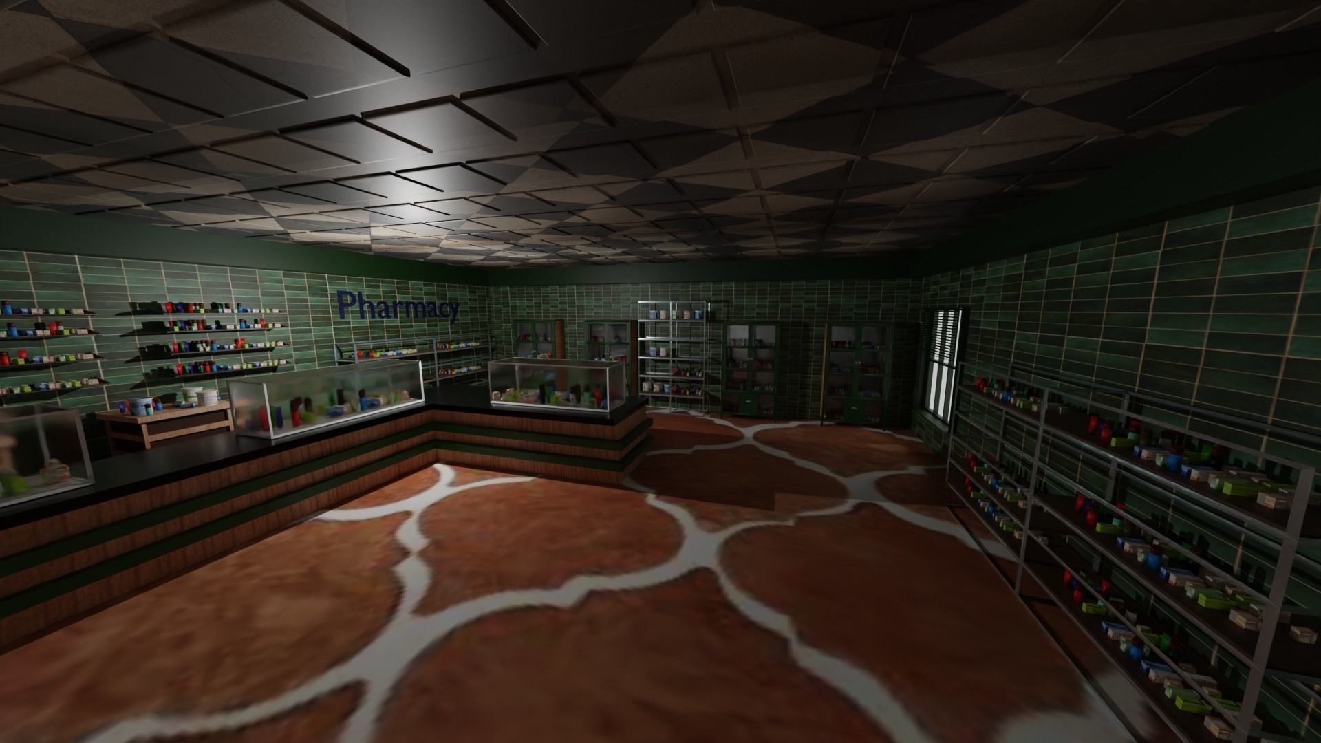 Pharmacy Interior Low-poly 3D model_3