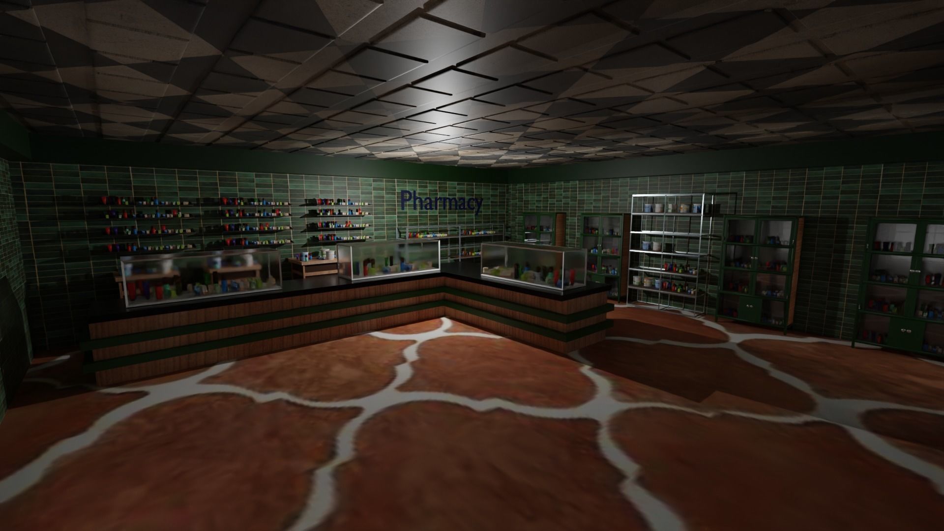 Pharmacy Interior Low-poly 3D model_1