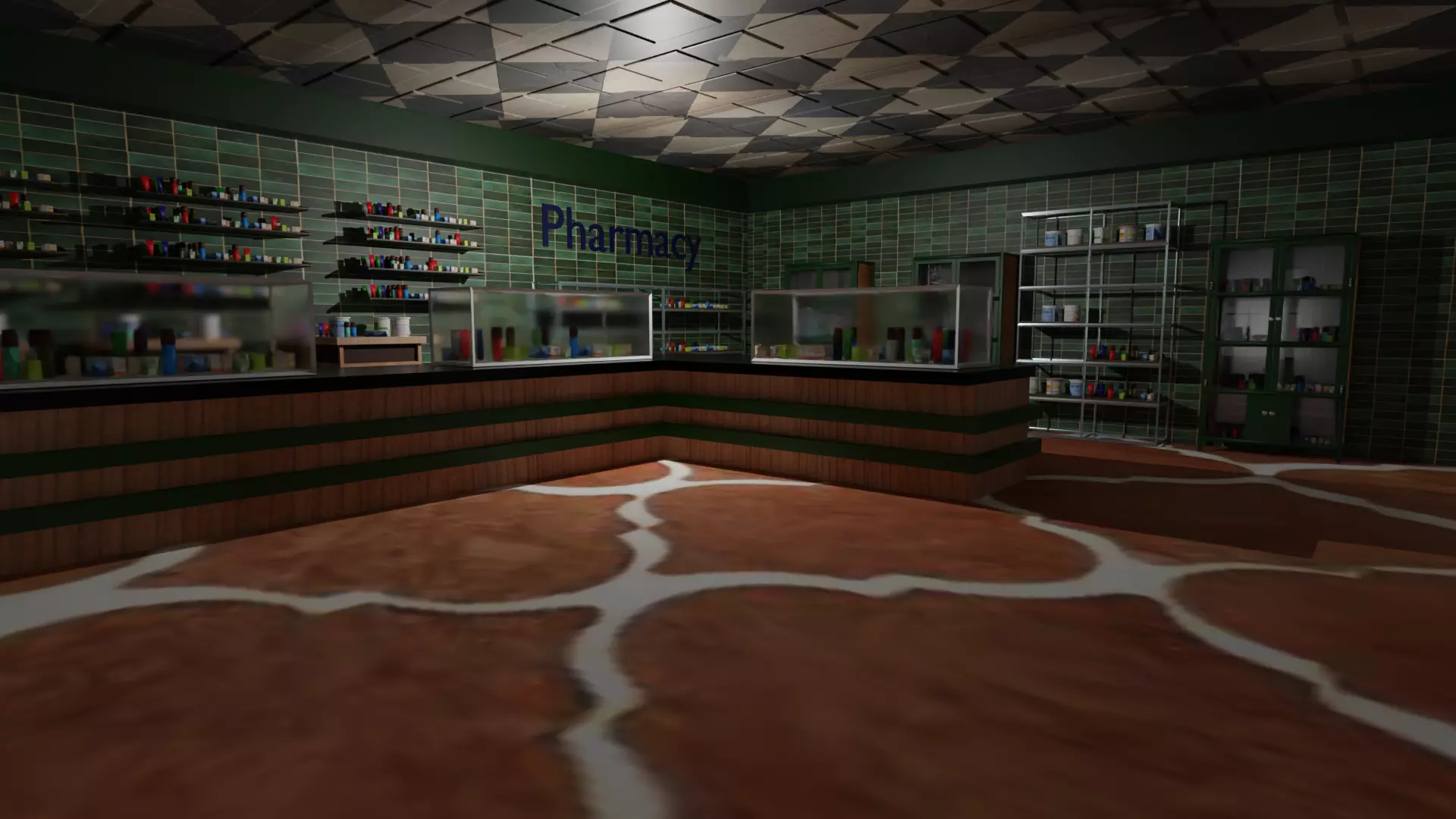 Pharmacy Interior Low-poly 3D model_0